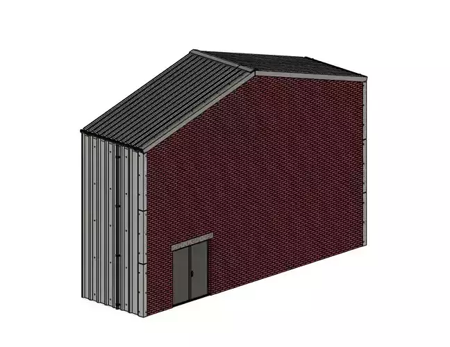Model Railway Low Relief Industrial Building 4 Back 3D print model