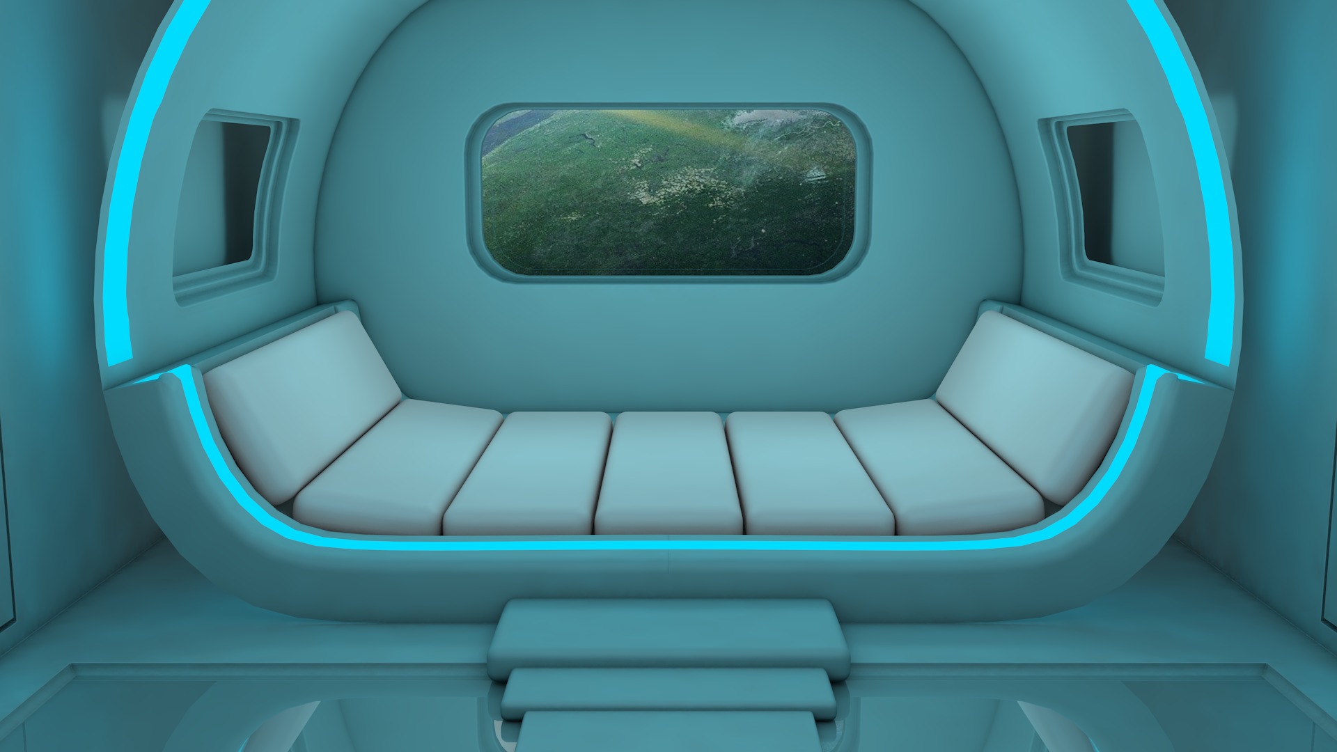 Futuristic Bedroom 3D model_5