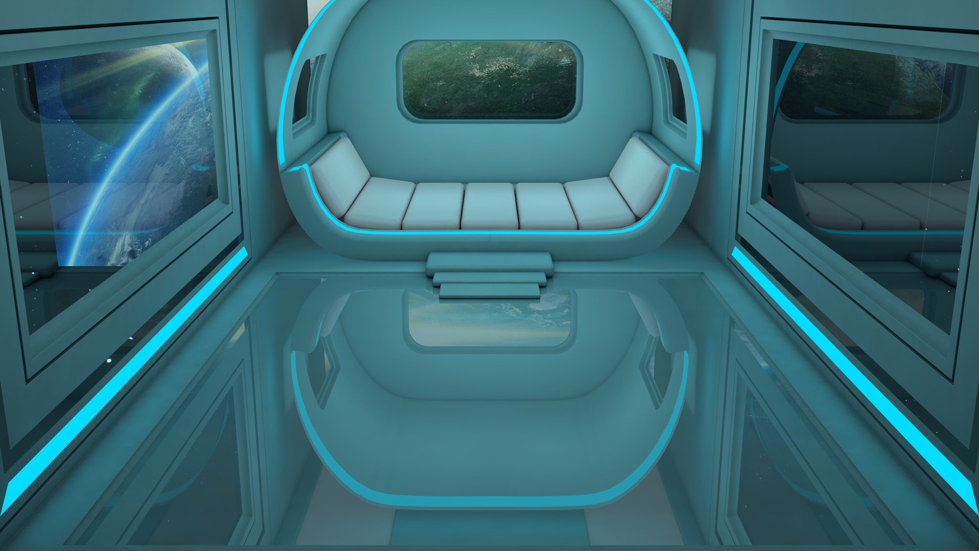 Futuristic Bedroom 3D model_3