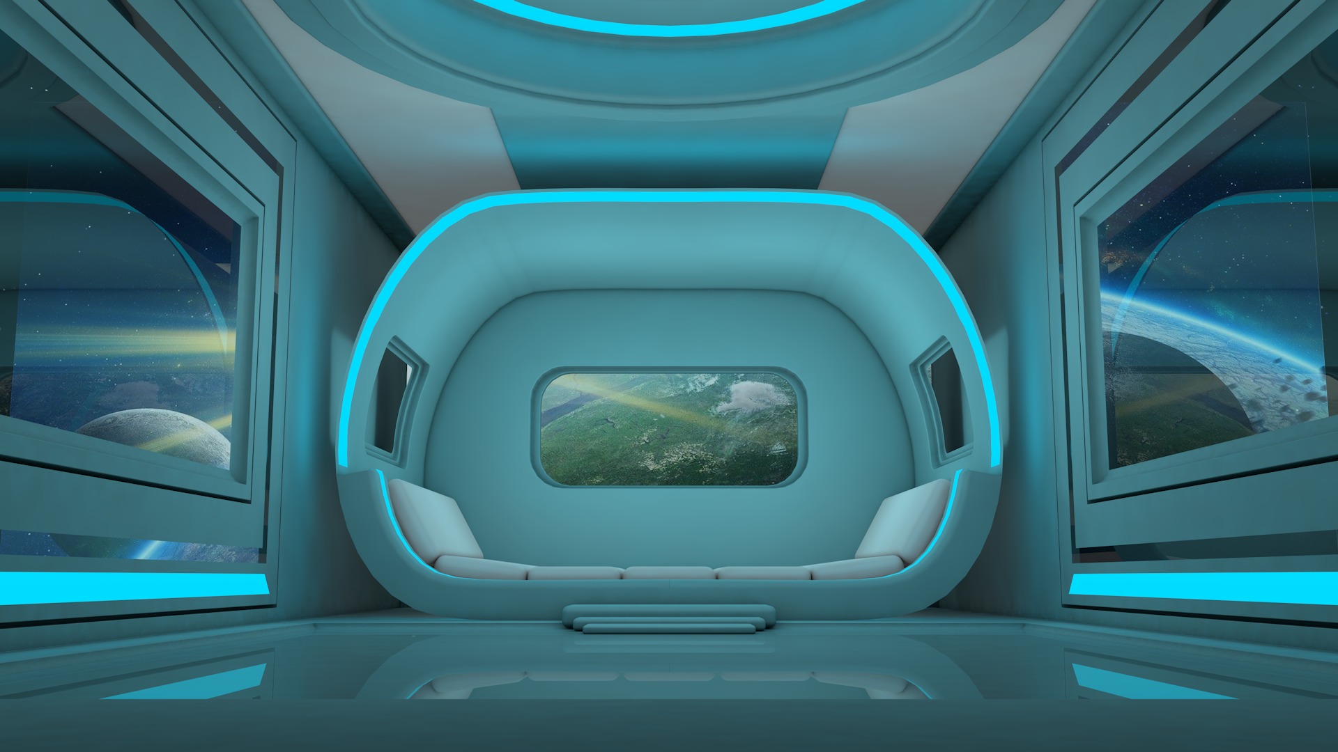 Futuristic Bedroom 3D model_4