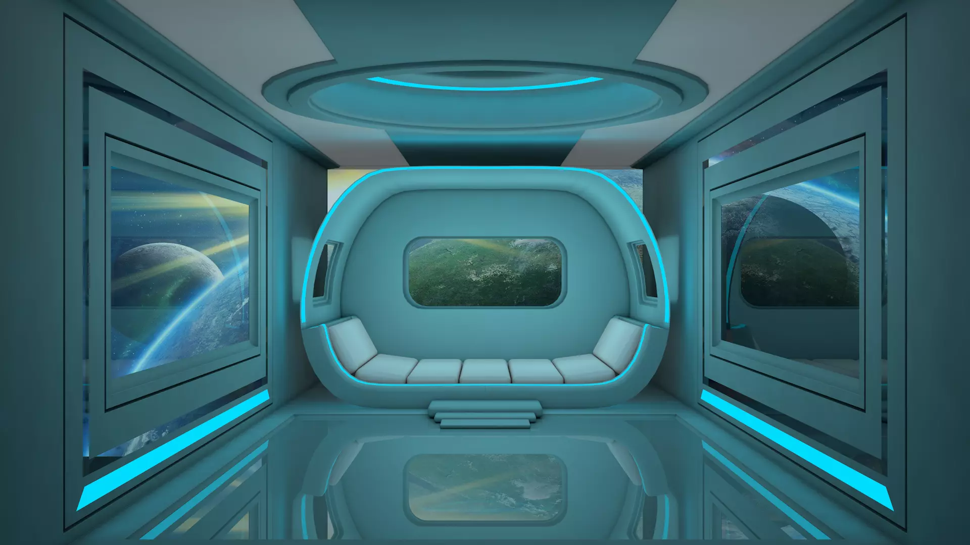 Futuristic Bedroom 3D model_0