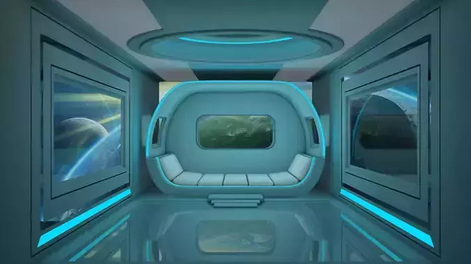 Futuristic Bedroom 3D model