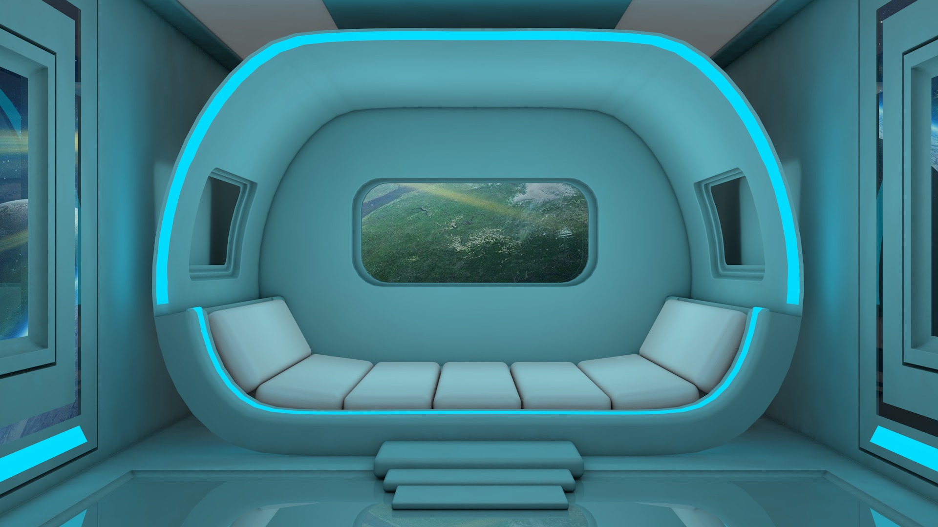 Futuristic Bedroom 3D model_1