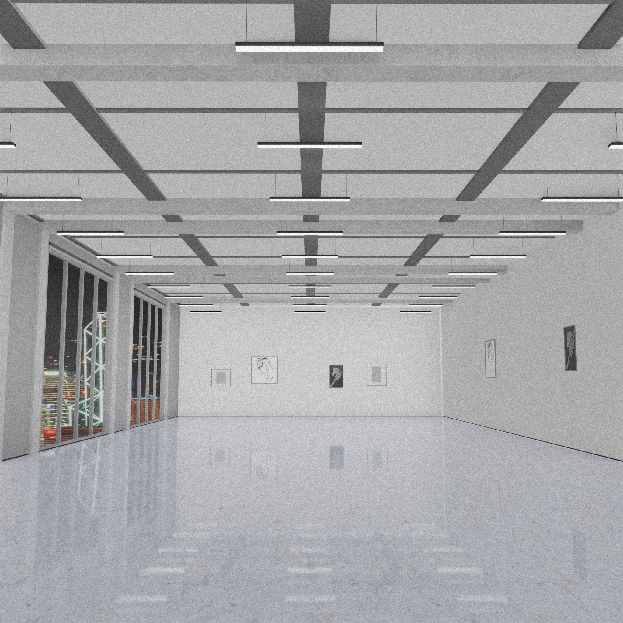 OFFICE ROOM empty INTERIOR 3D 3D model_5