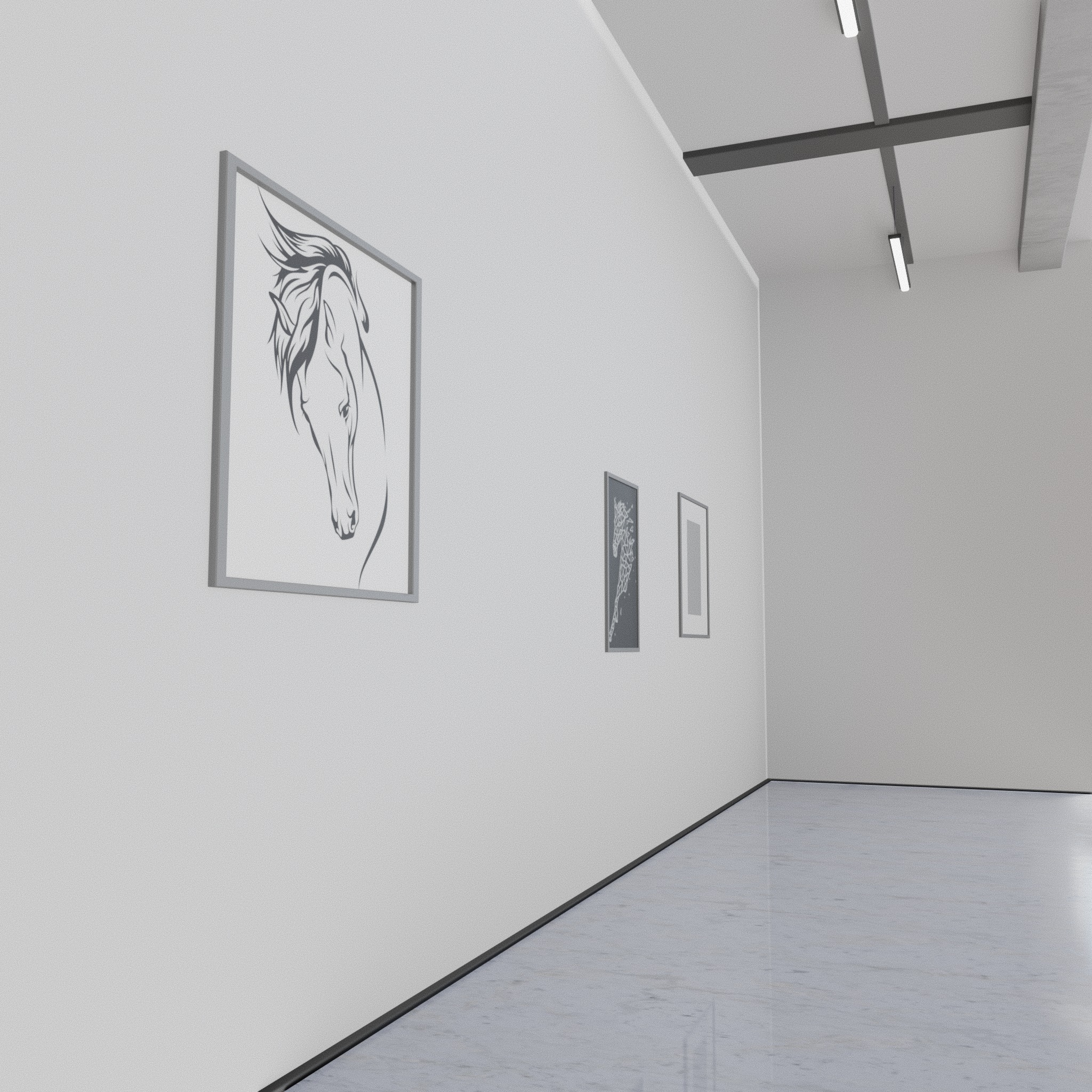 OFFICE ROOM empty INTERIOR 3D 3D model_4