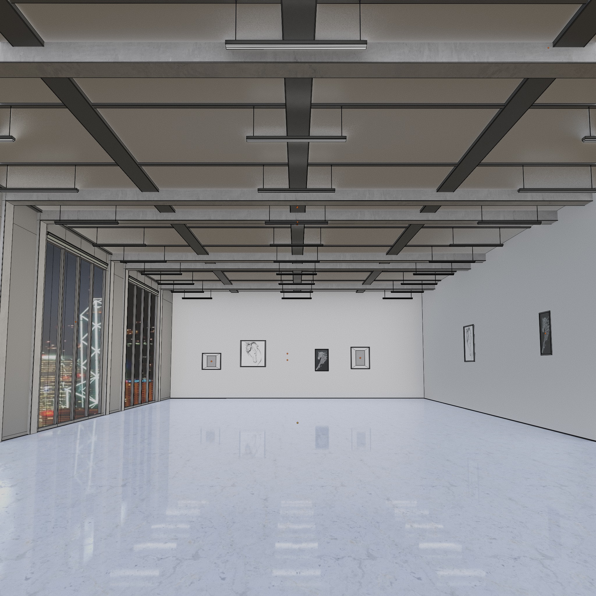 OFFICE ROOM empty INTERIOR 3D 3D model_6