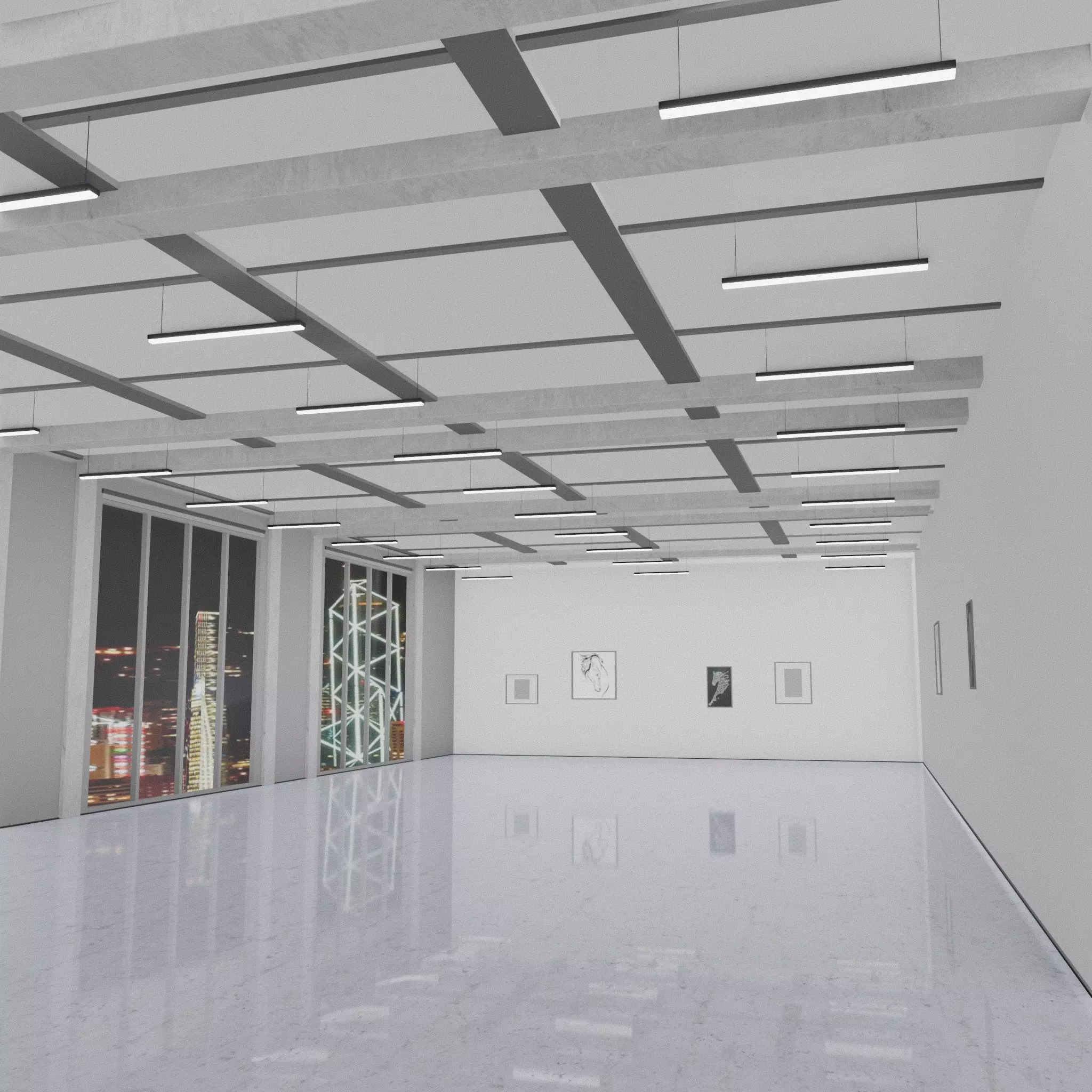 OFFICE ROOM empty INTERIOR 3D 3D model_0