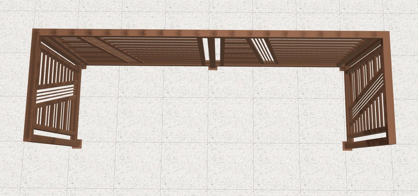 Contemporary iron railing 3D model_3