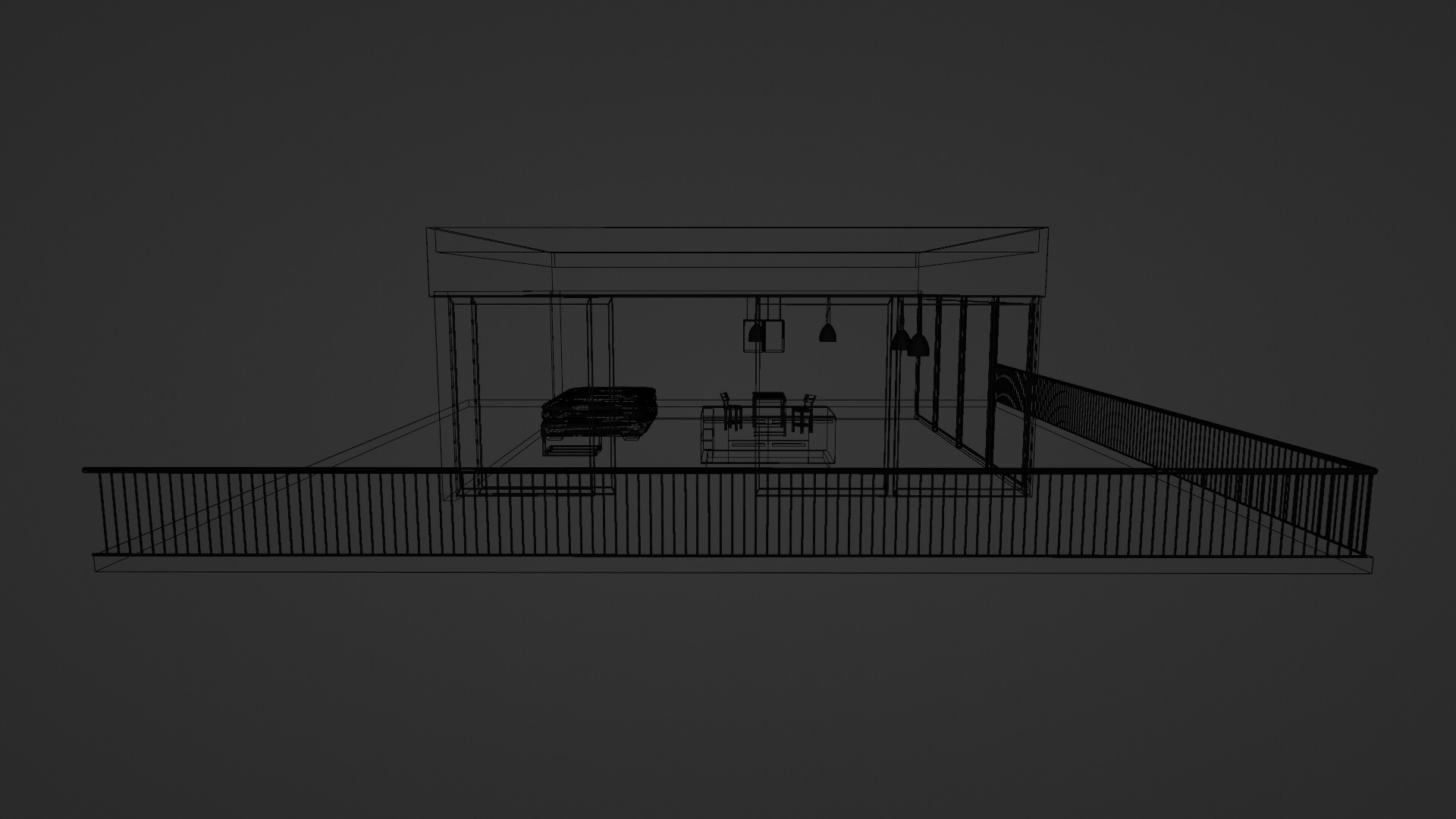 Kitchen studio hall interior 3d 3D model_10
