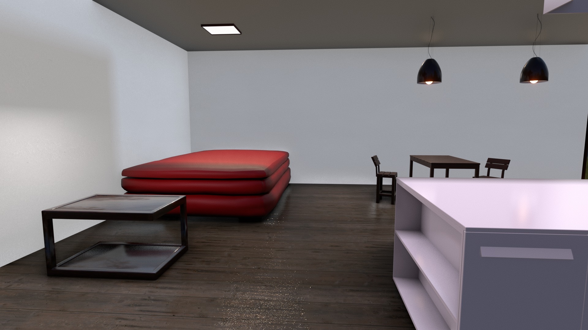 Kitchen studio hall interior 3d 3D model_1