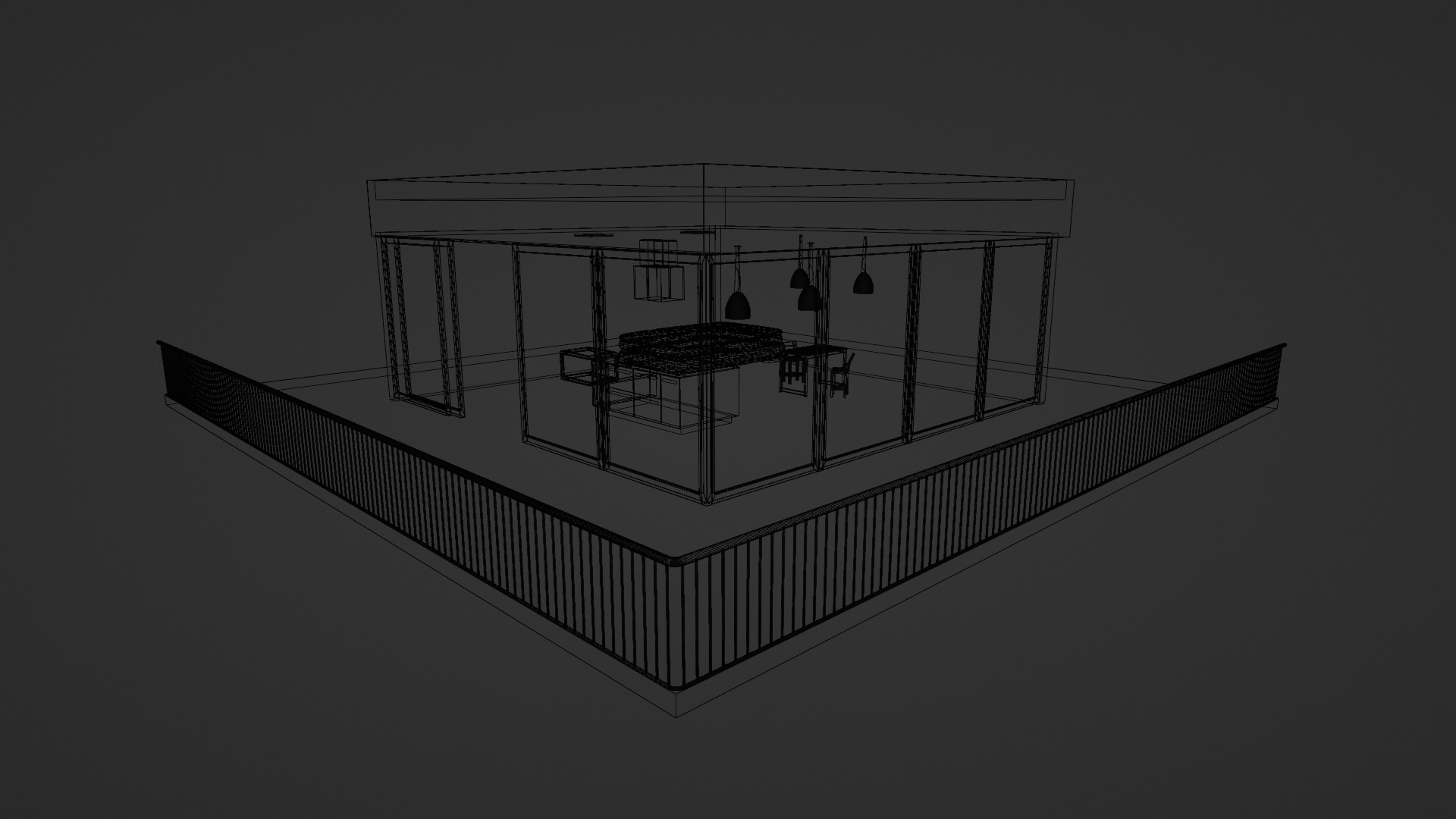 Kitchen studio hall interior 3d 3D model_9