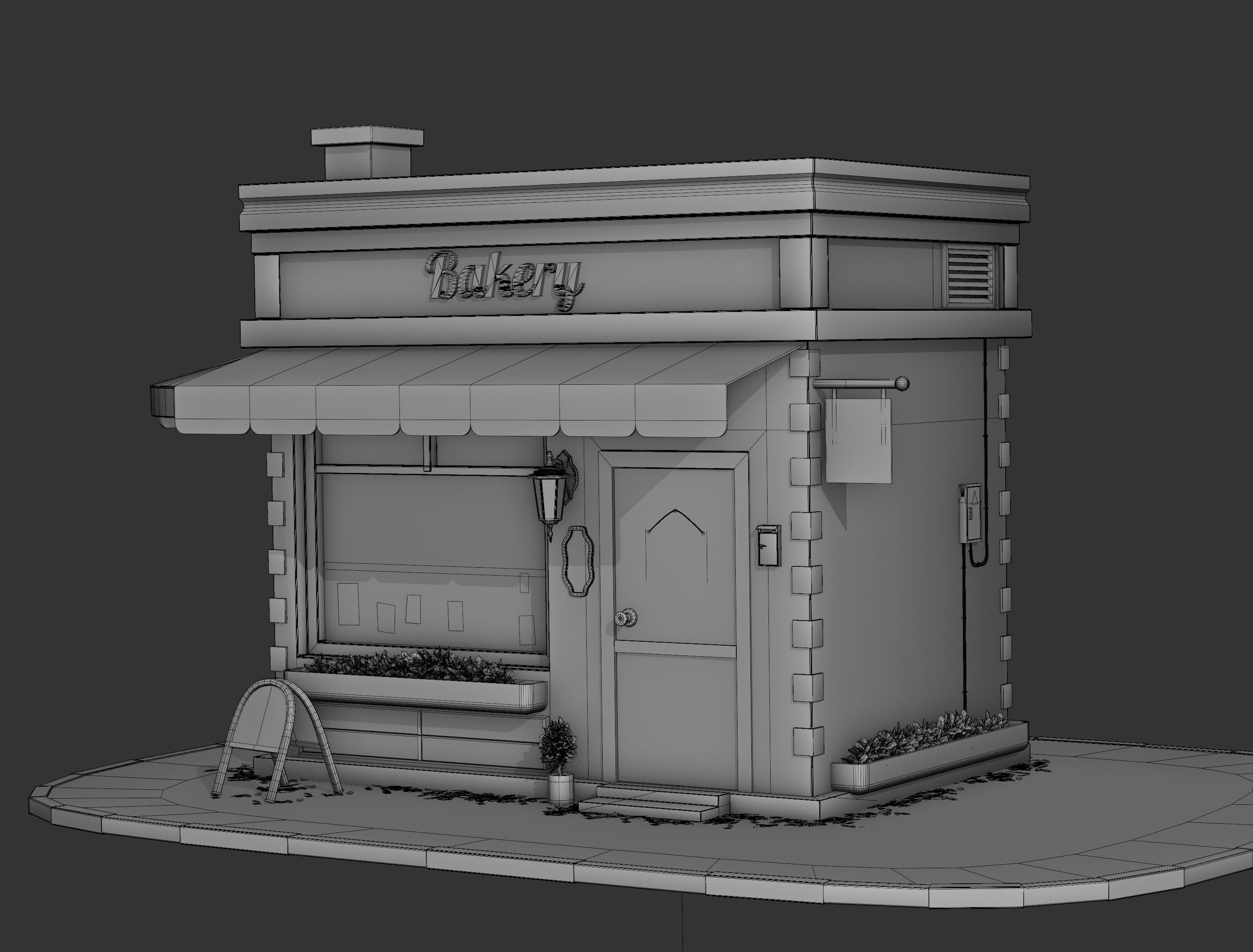 Bakery Shop Storefront 3D model_5