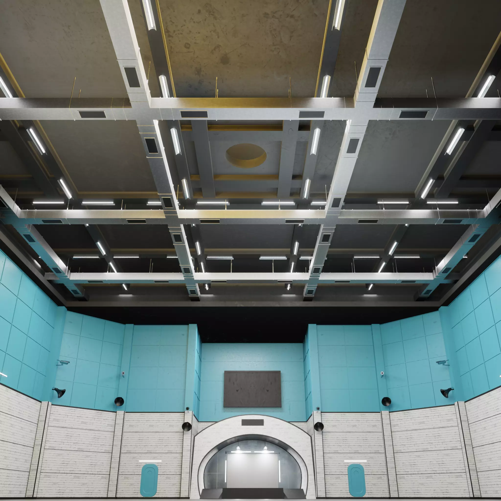 Design Residential Spaces WAREHOUSE Interior Squid Game 3D model_0