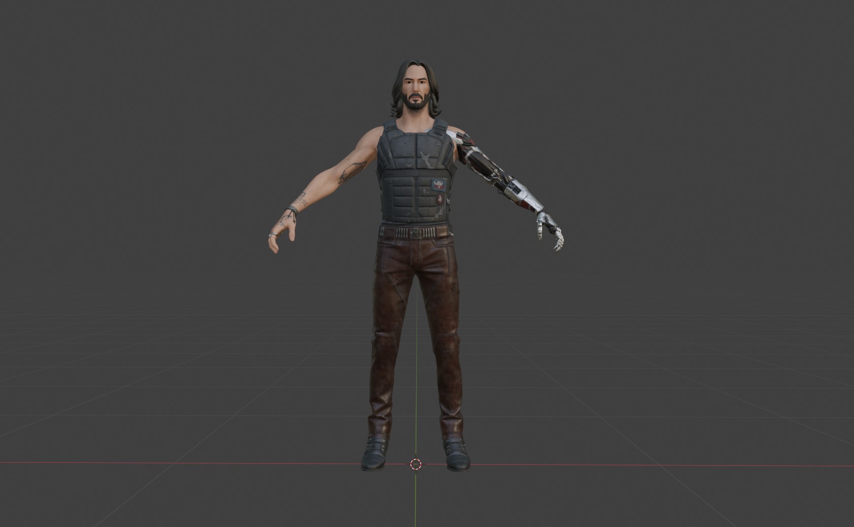 Johnny Silverhand Low-poly 3D model_2