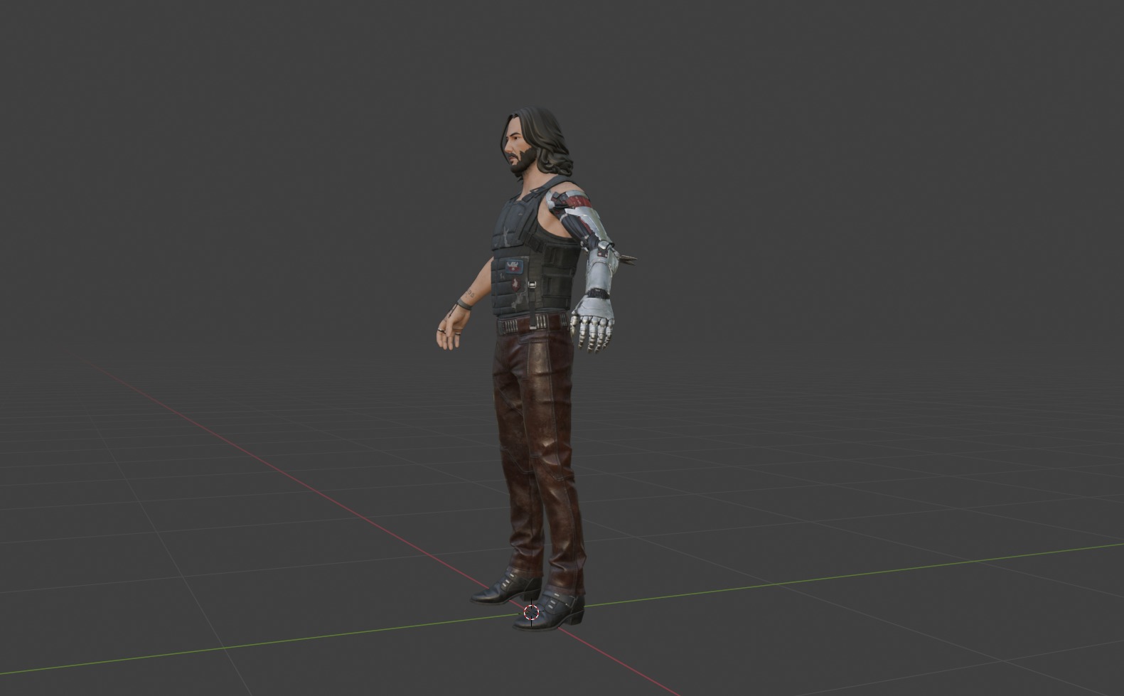 Johnny Silverhand Low-poly 3D model_3