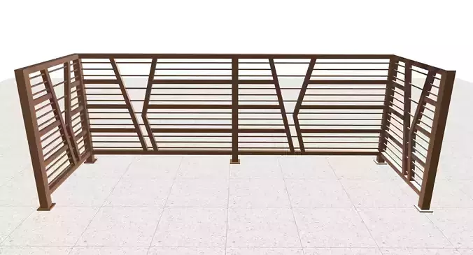 Contemporary ion railing 3D model