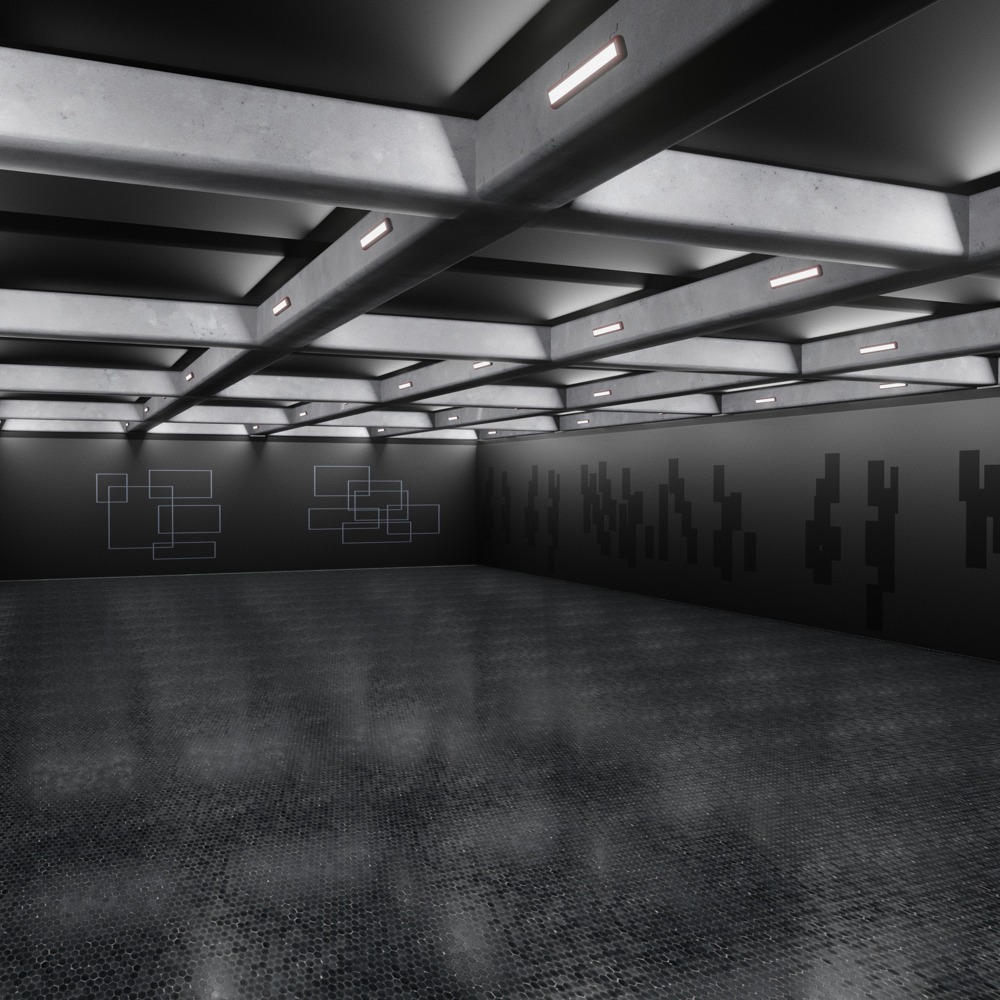 WAREHOUSE interior 3D car studio 3D model_3