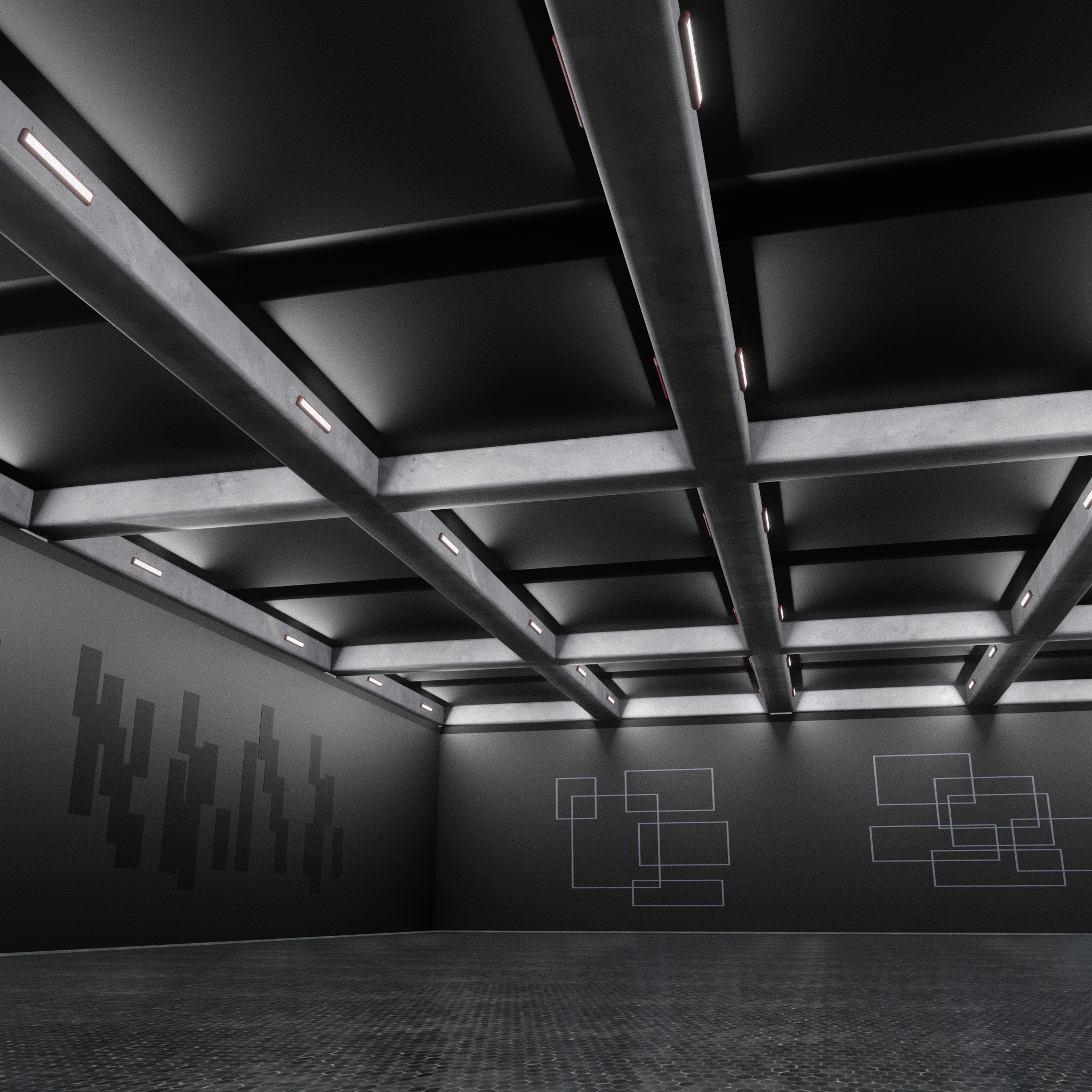 WAREHOUSE interior 3D car studio 3D model_2