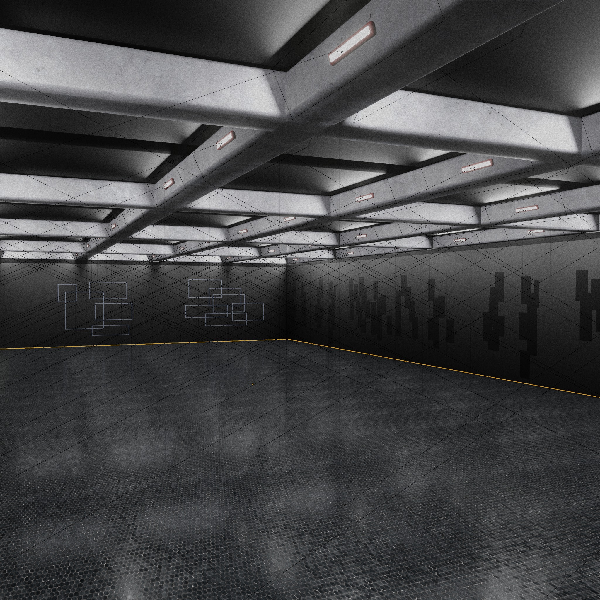 WAREHOUSE interior 3D car studio 3D model_5