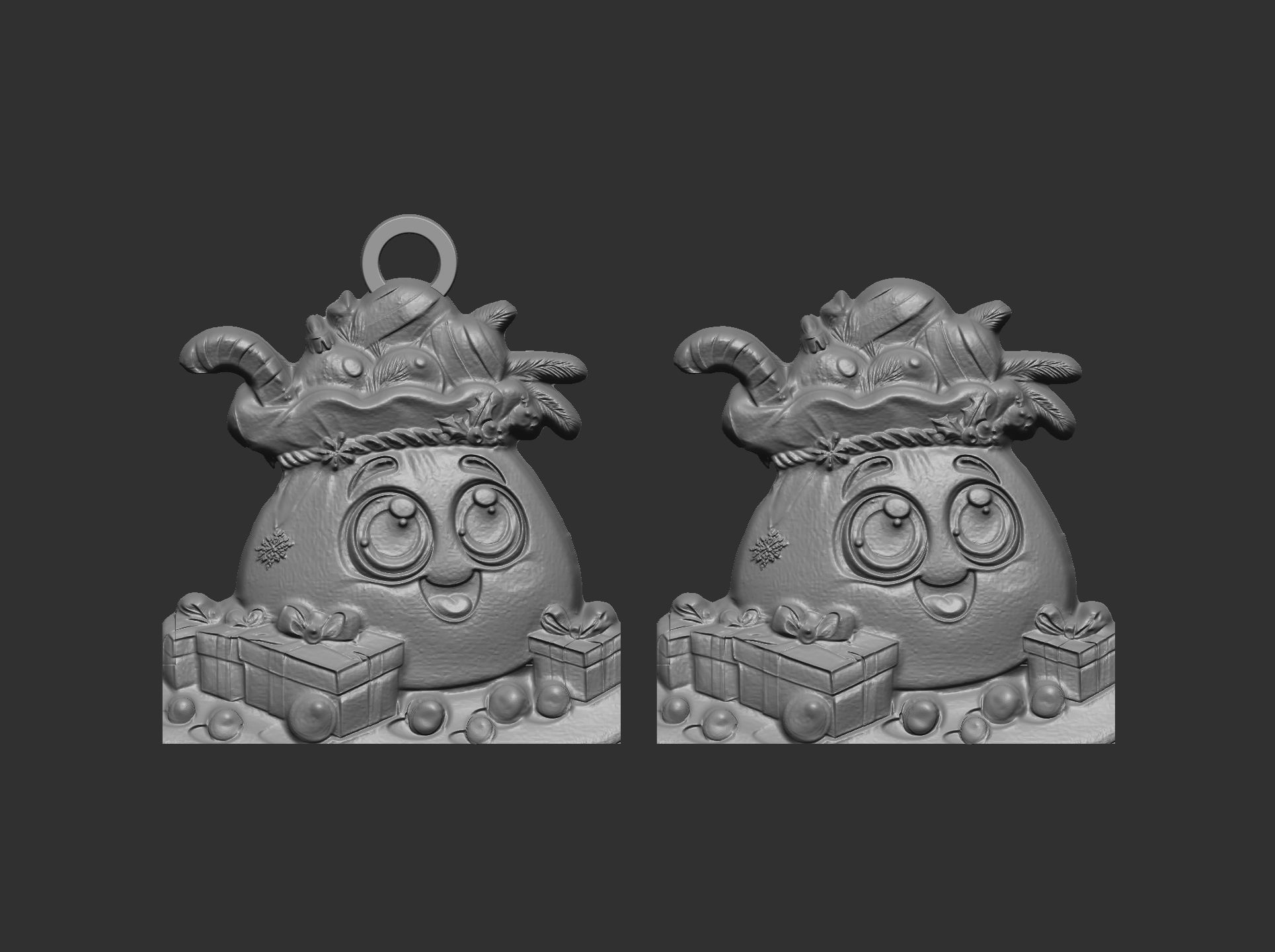 christmas sanda gifts bags decor  3D print model_4