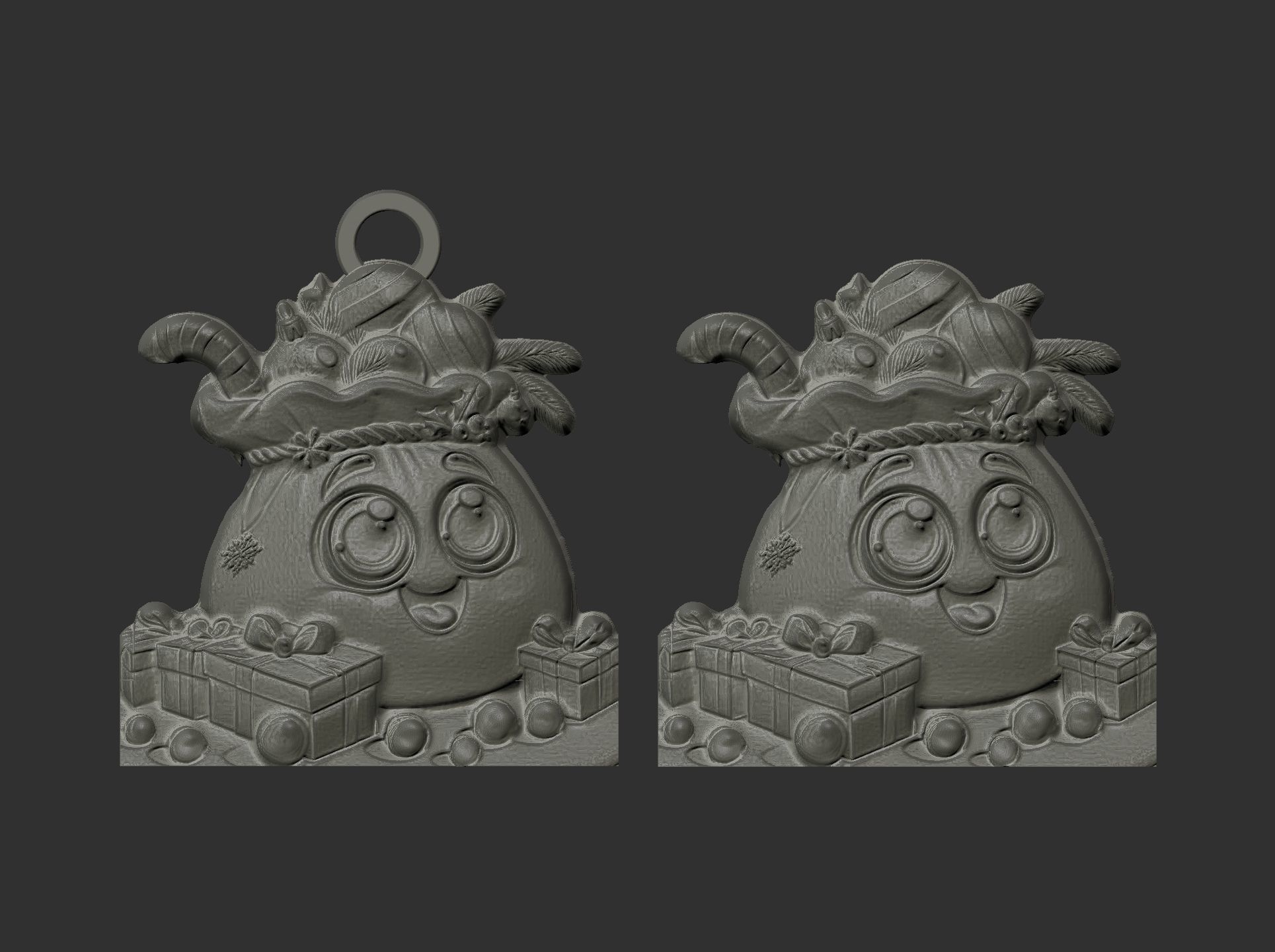 christmas sanda gifts bags decor  3D print model_6