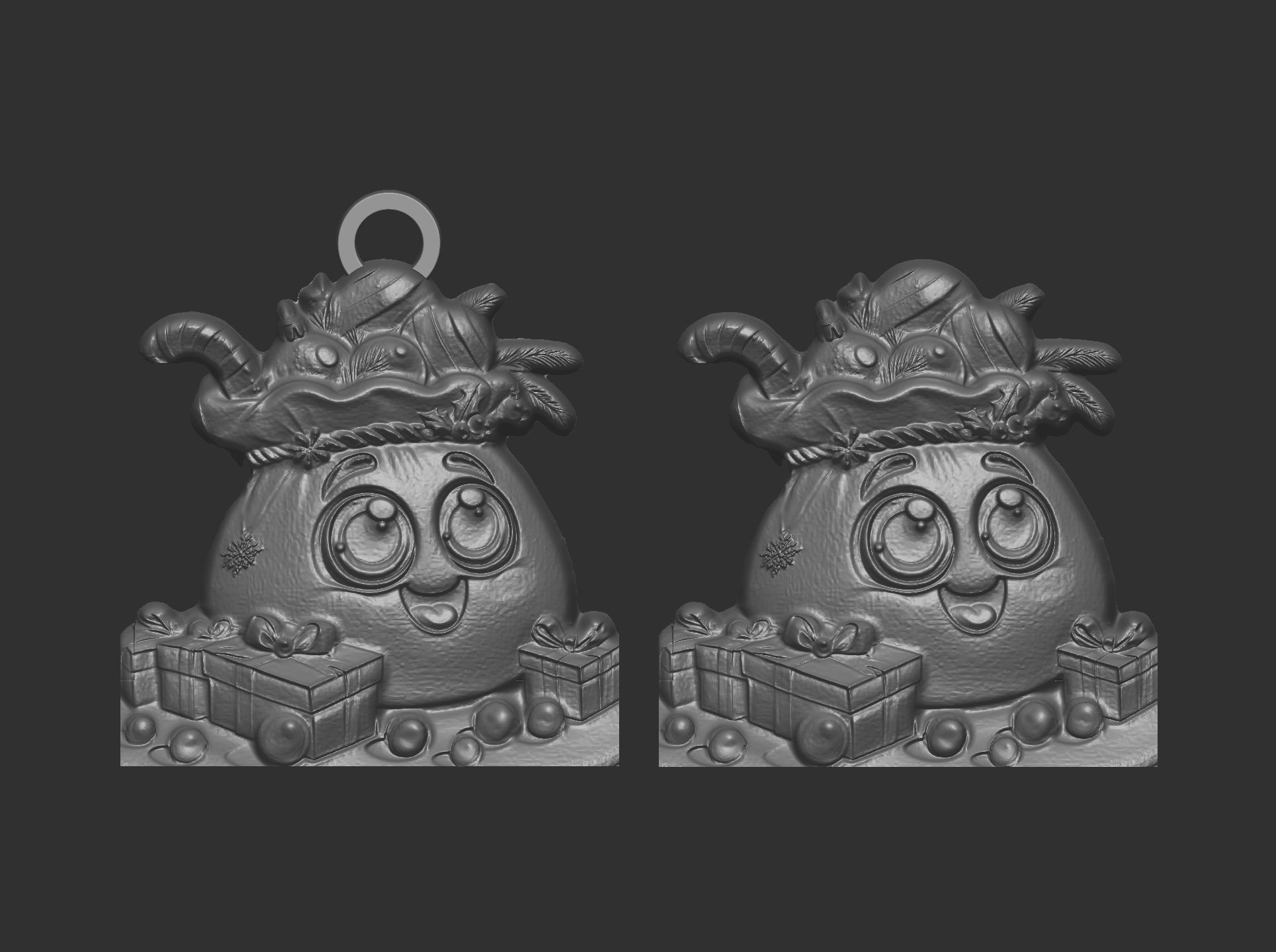 christmas sanda gifts bags decor  3D print model_5