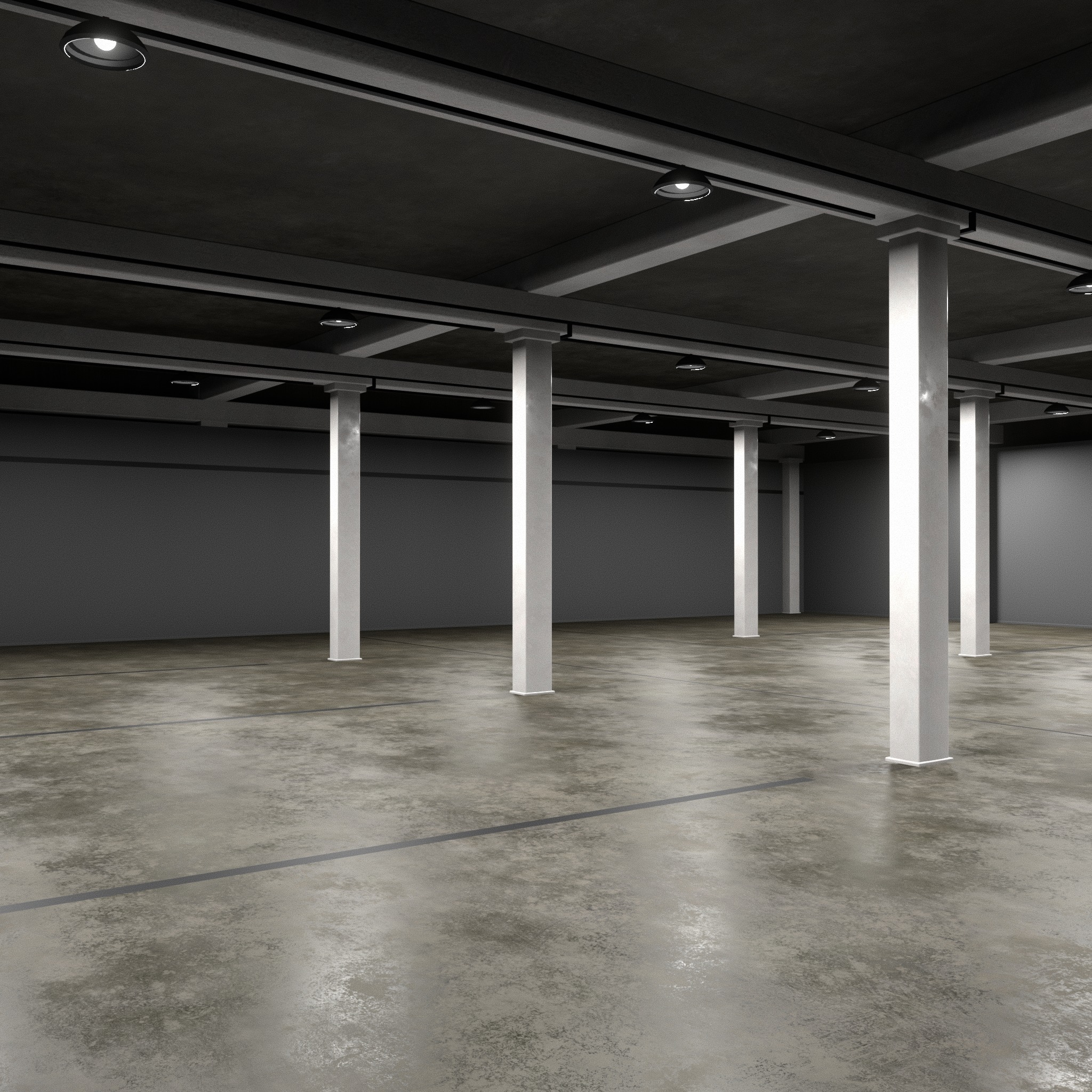 Underground Parking interior 3D model_1