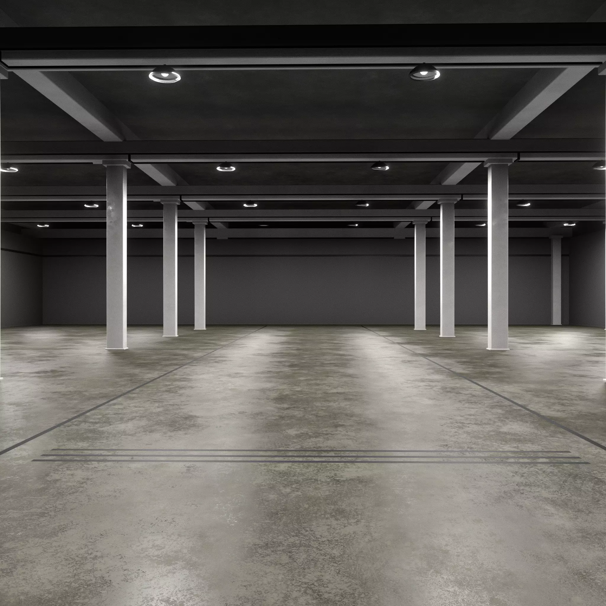 Underground Parking interior 3D model_0