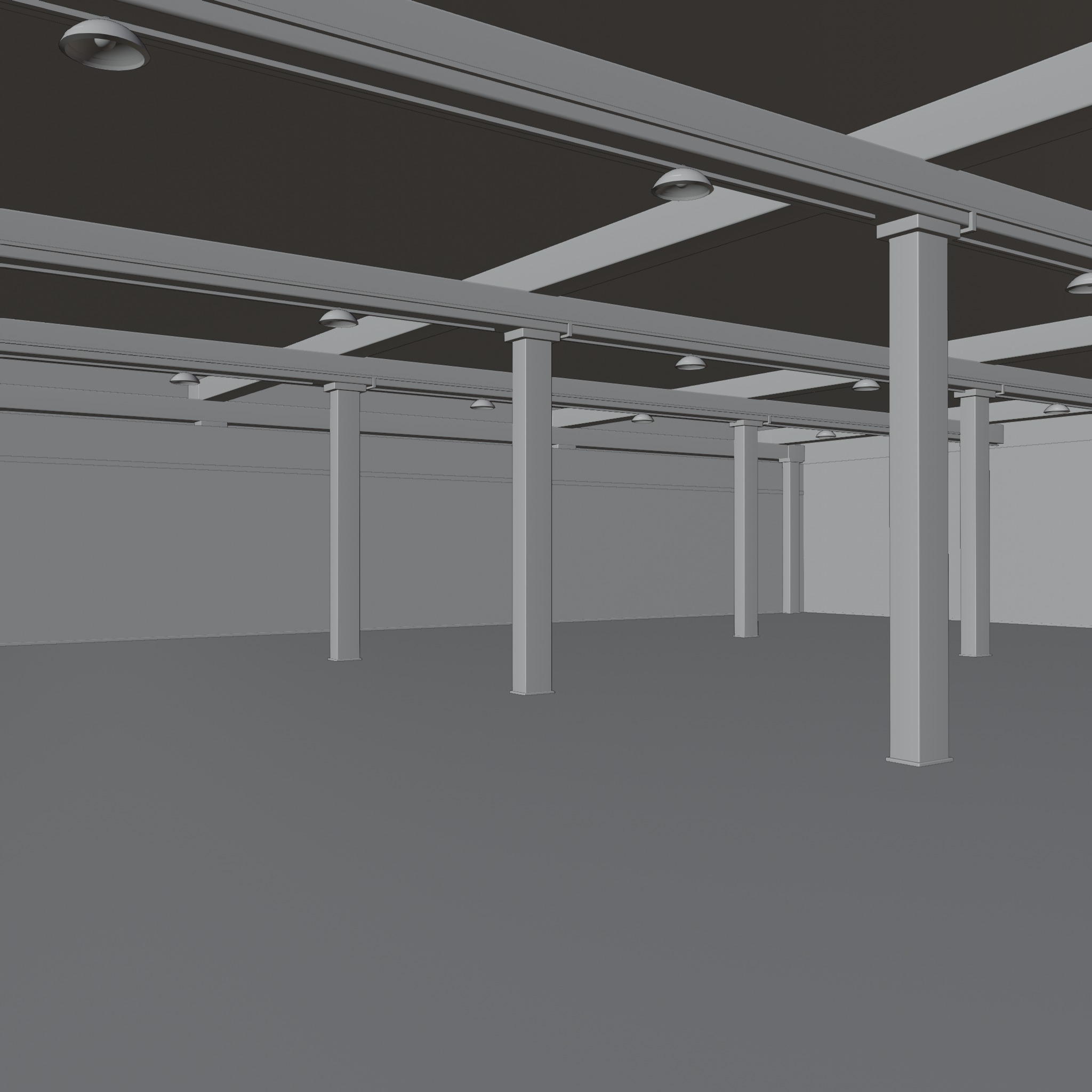 Underground Parking interior 3D model_5