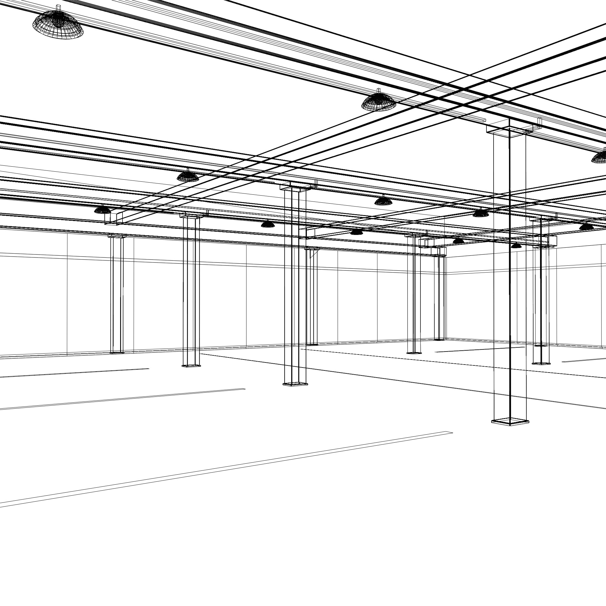 Underground Parking interior 3D model_7