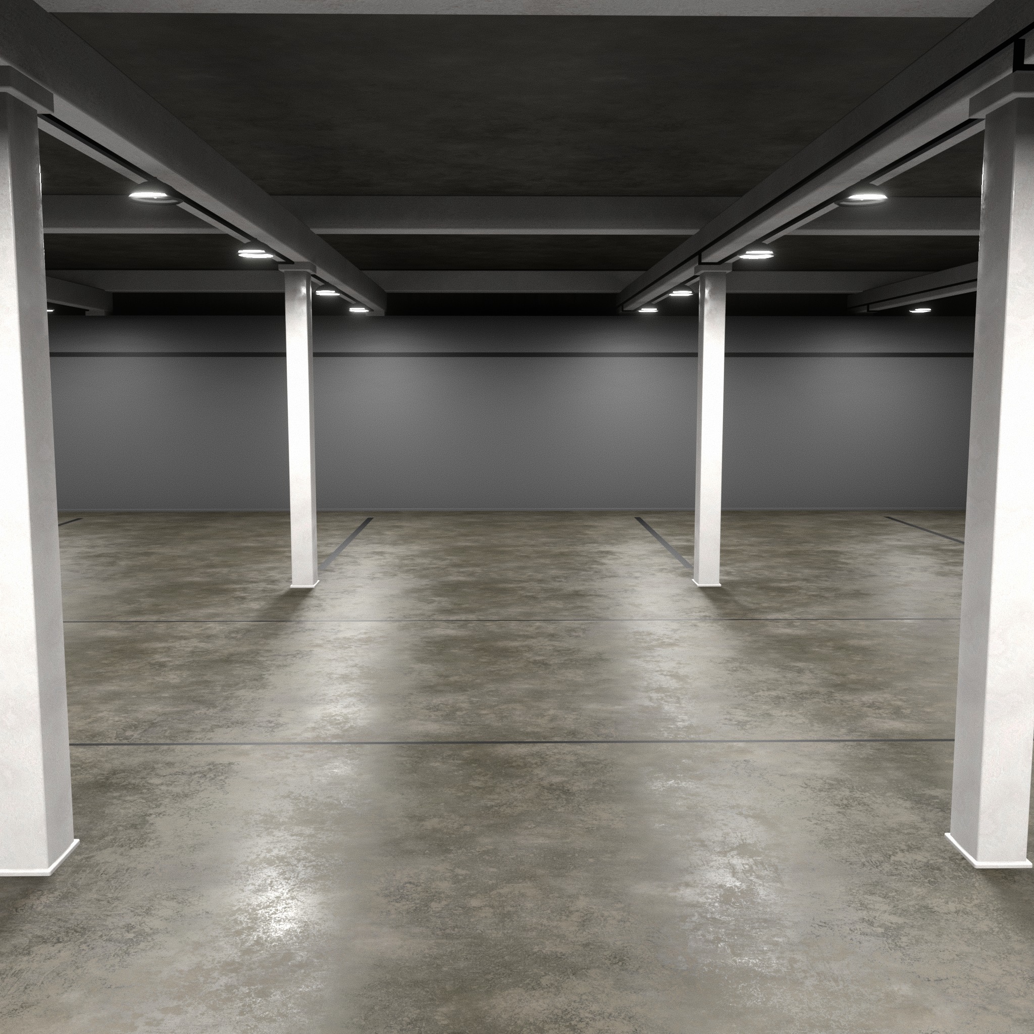 Underground Parking interior 3D model_4