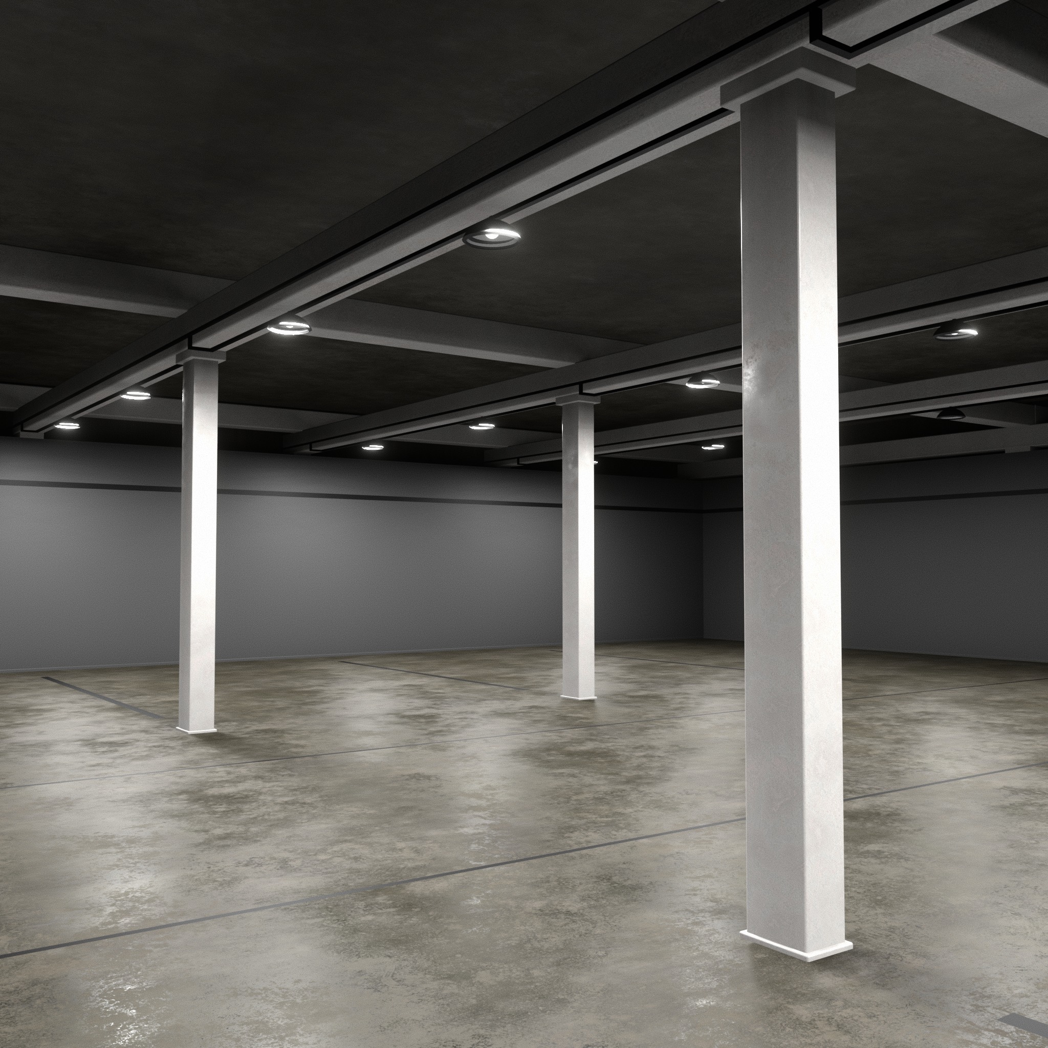 Underground Parking interior 3D model_2