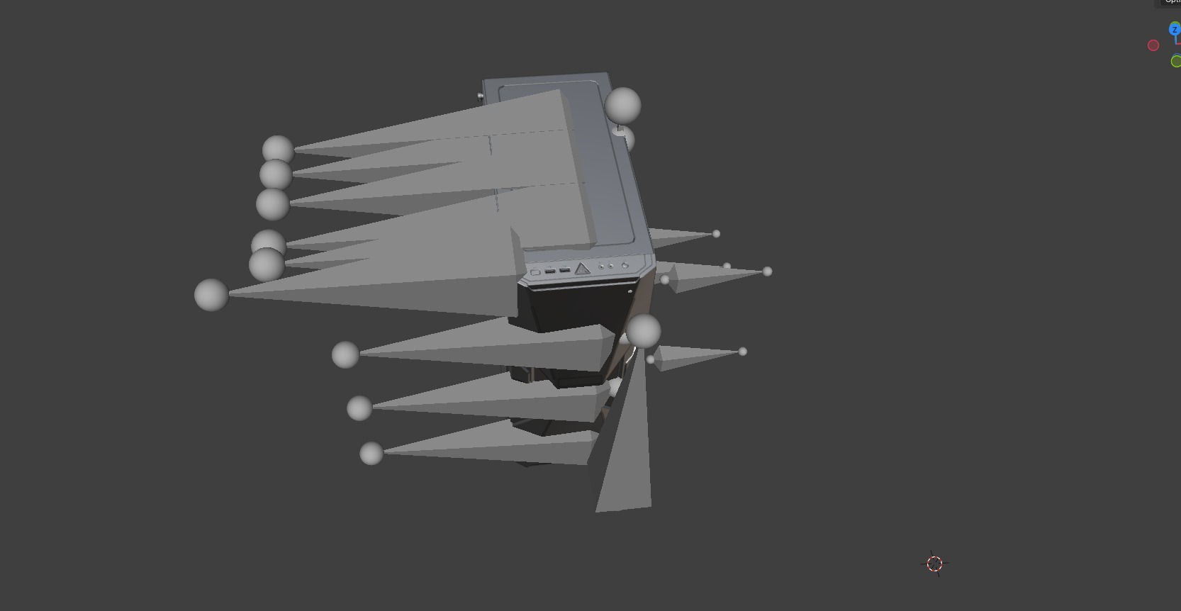 PC case rigged Low-poly 3D model_6