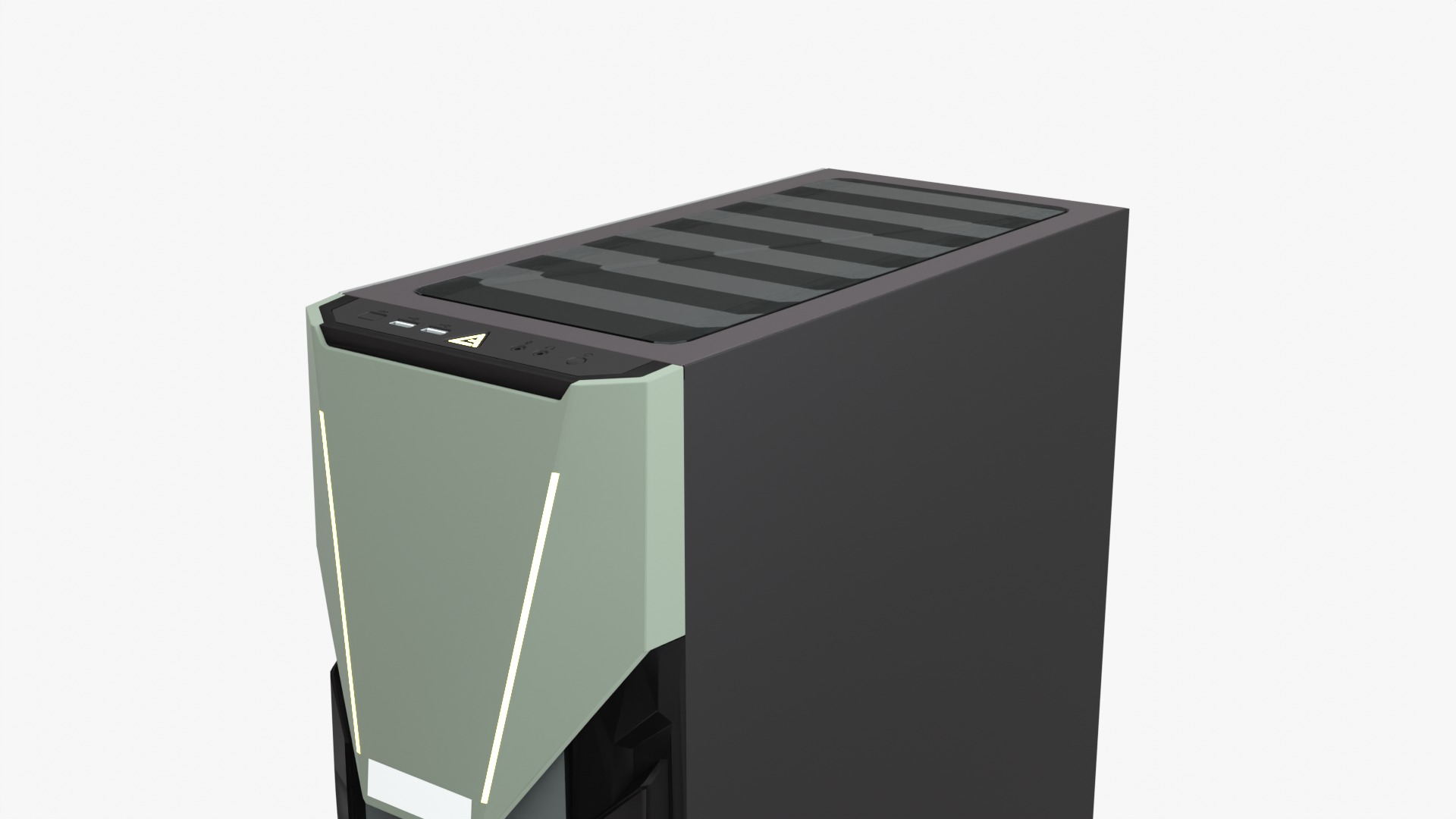 PC case rigged Low-poly 3D model_5