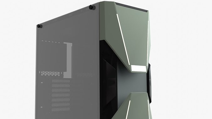 PC case rigged Low-poly 3D model