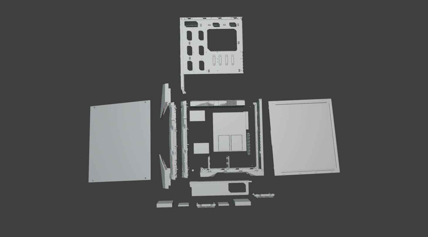 PC case rigged Low-poly 3D model_7