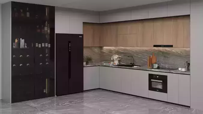 Detailed 3D Kitchen Scene