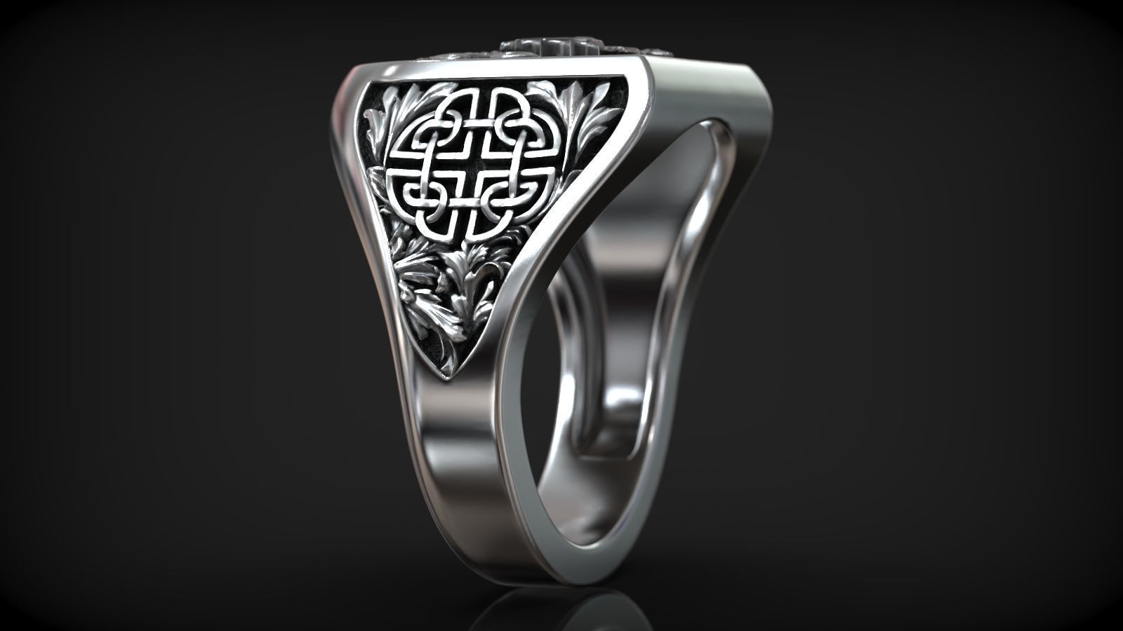 Welsh Heraldic Dragon Crest Celtic Symbol Signet 3D print model_3
