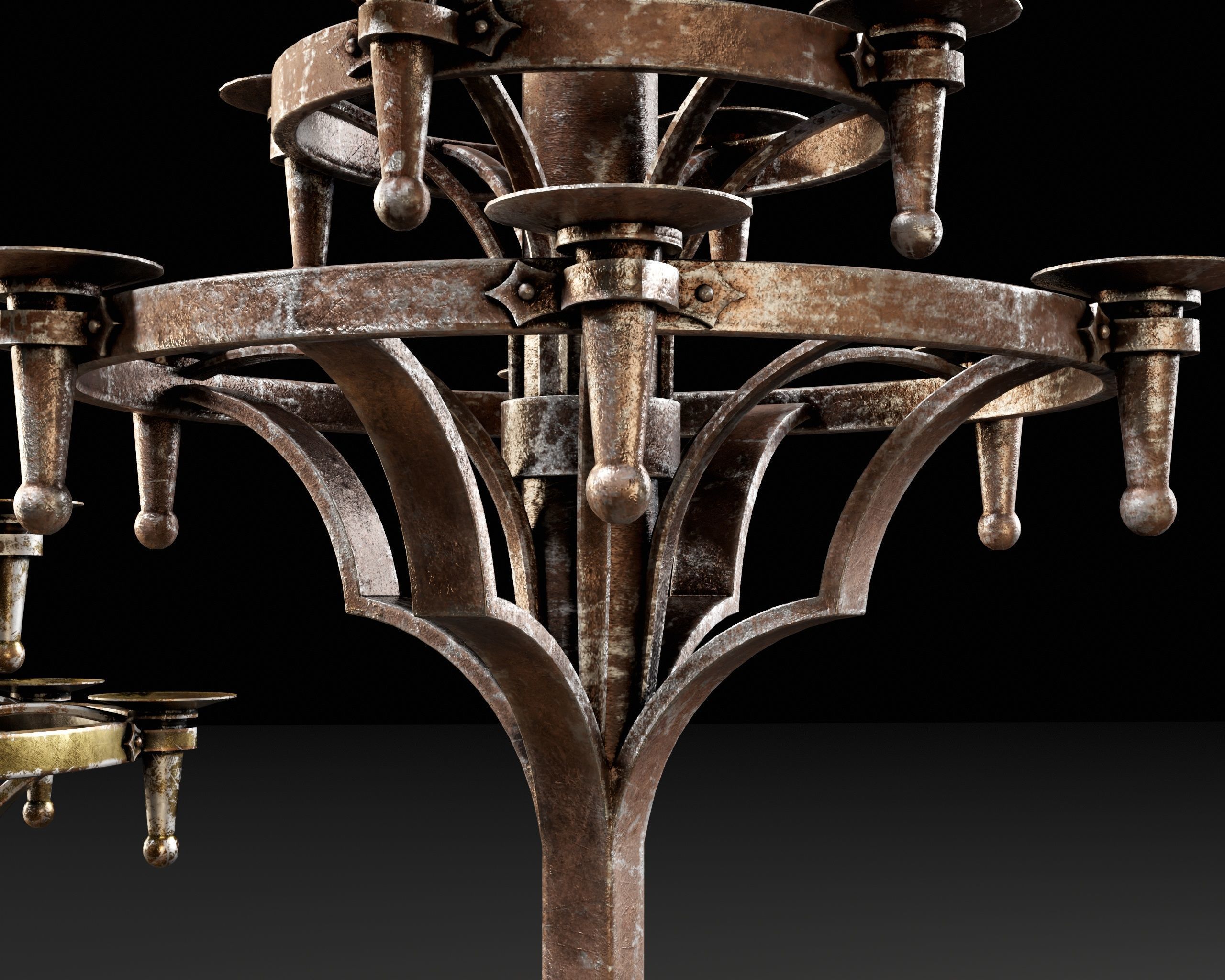 Gothic Candelabra Set  Low-poly 3D model_14