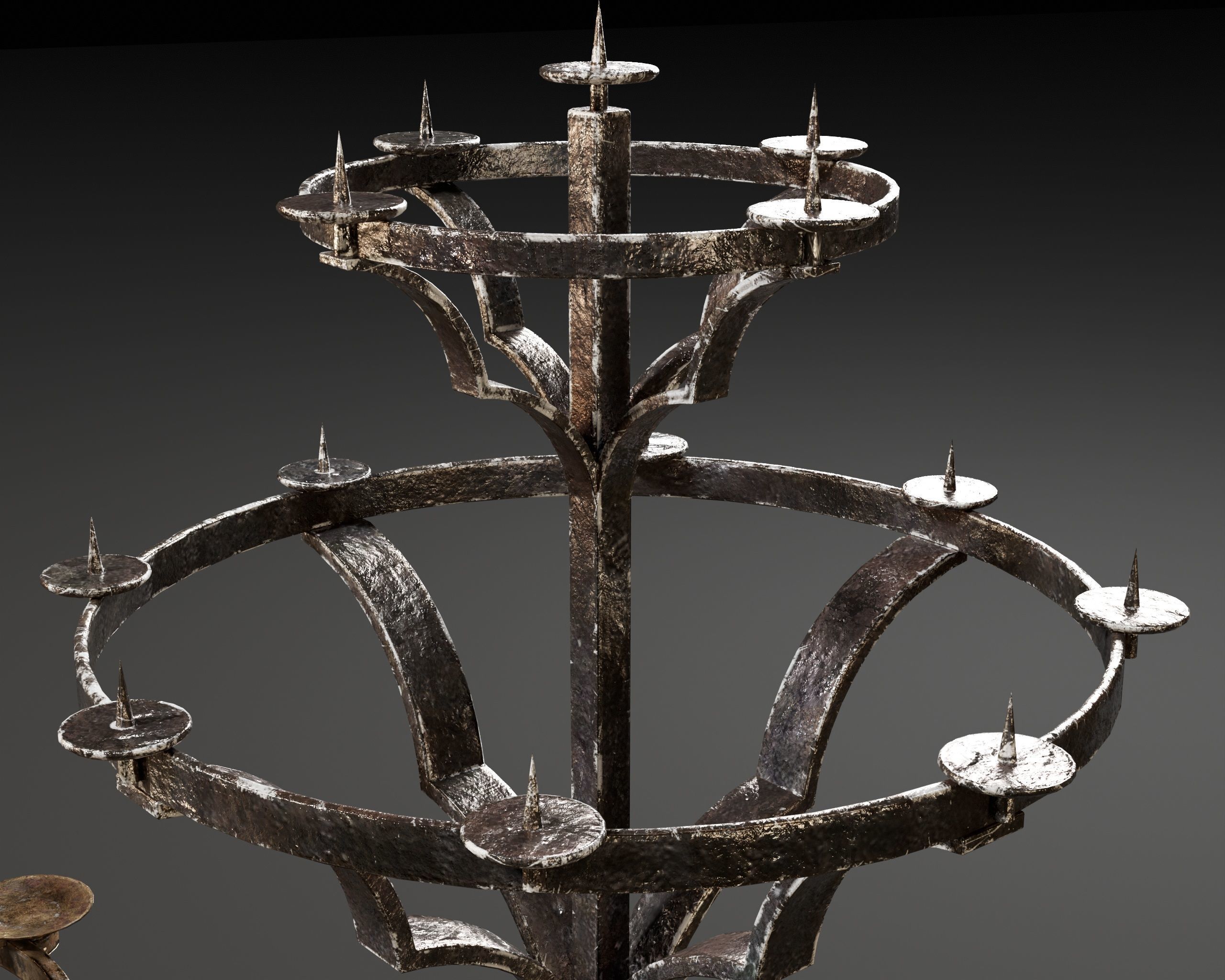 Gothic Candelabra Set  Low-poly 3D model_18