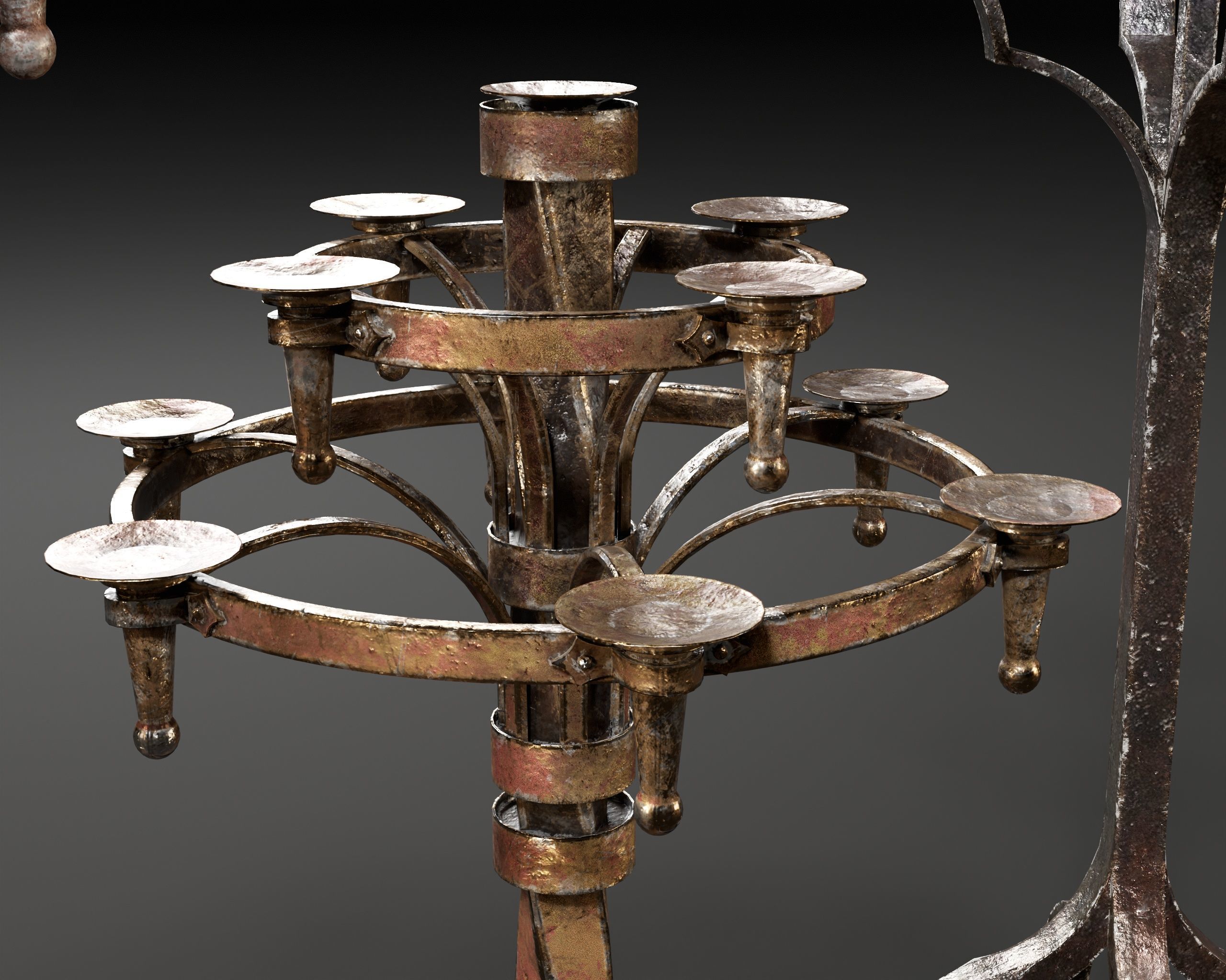 Gothic Candelabra Set  Low-poly 3D model_16