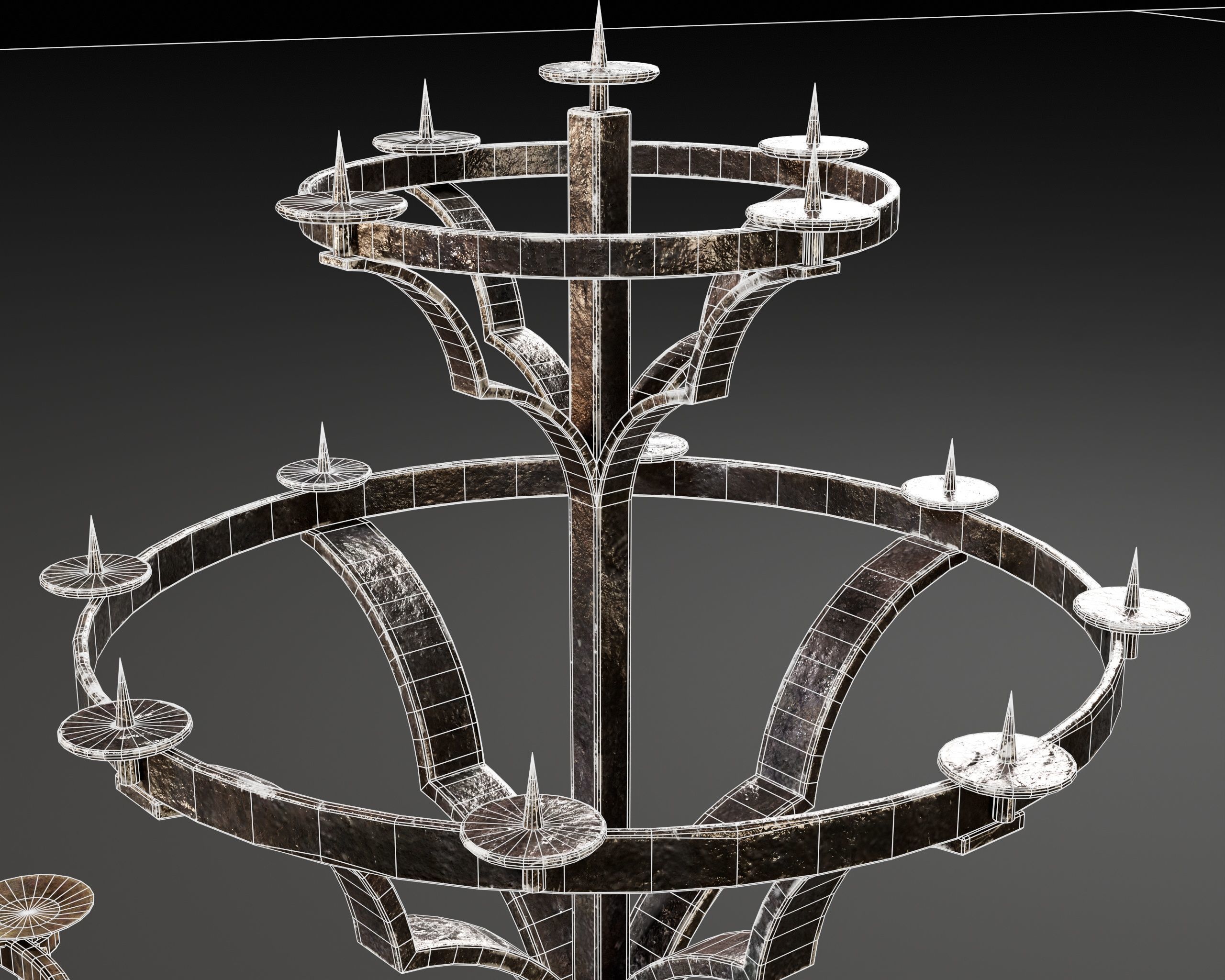 Gothic Candelabra Set  Low-poly 3D model_19