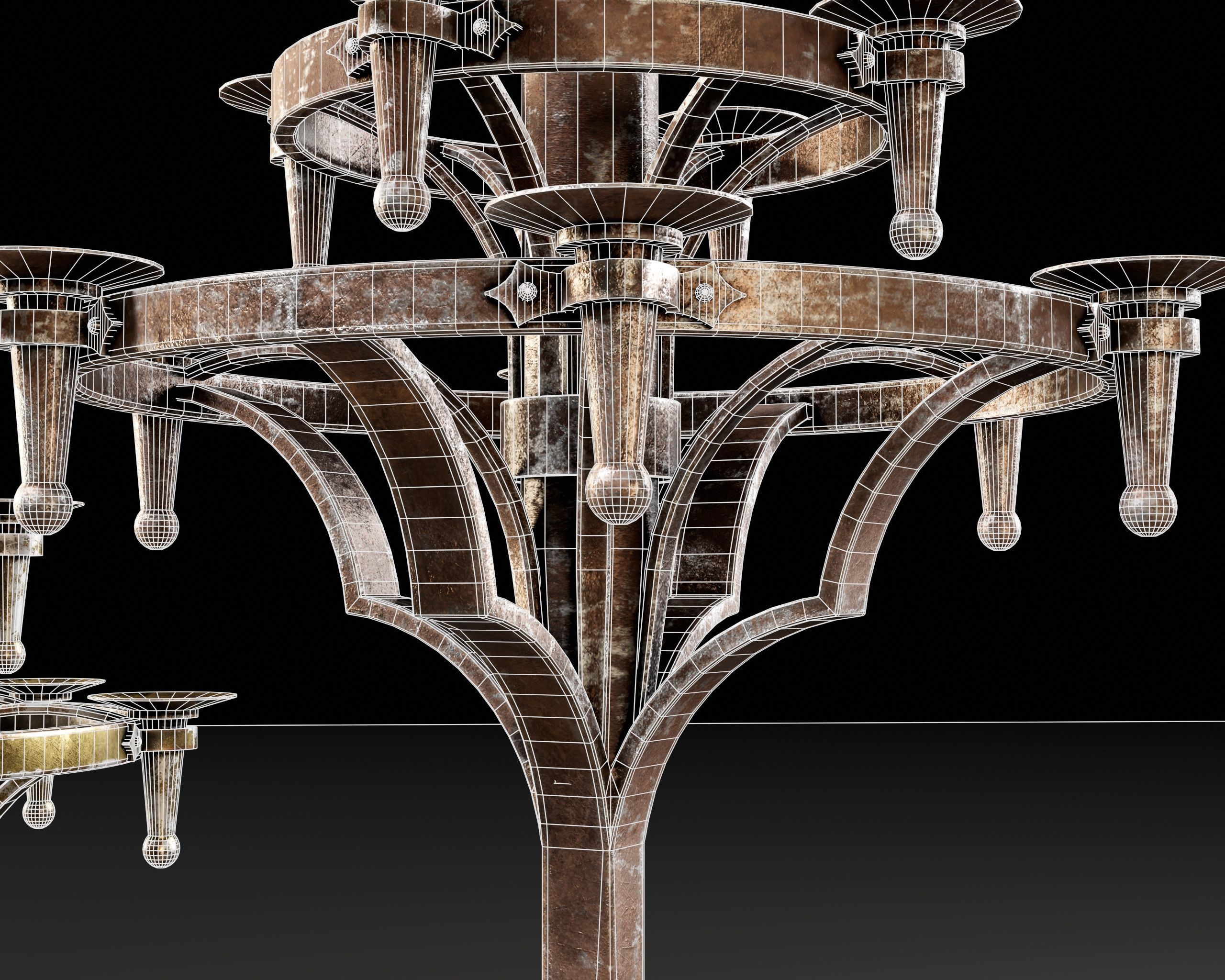 Gothic Candelabra Set  Low-poly 3D model_15