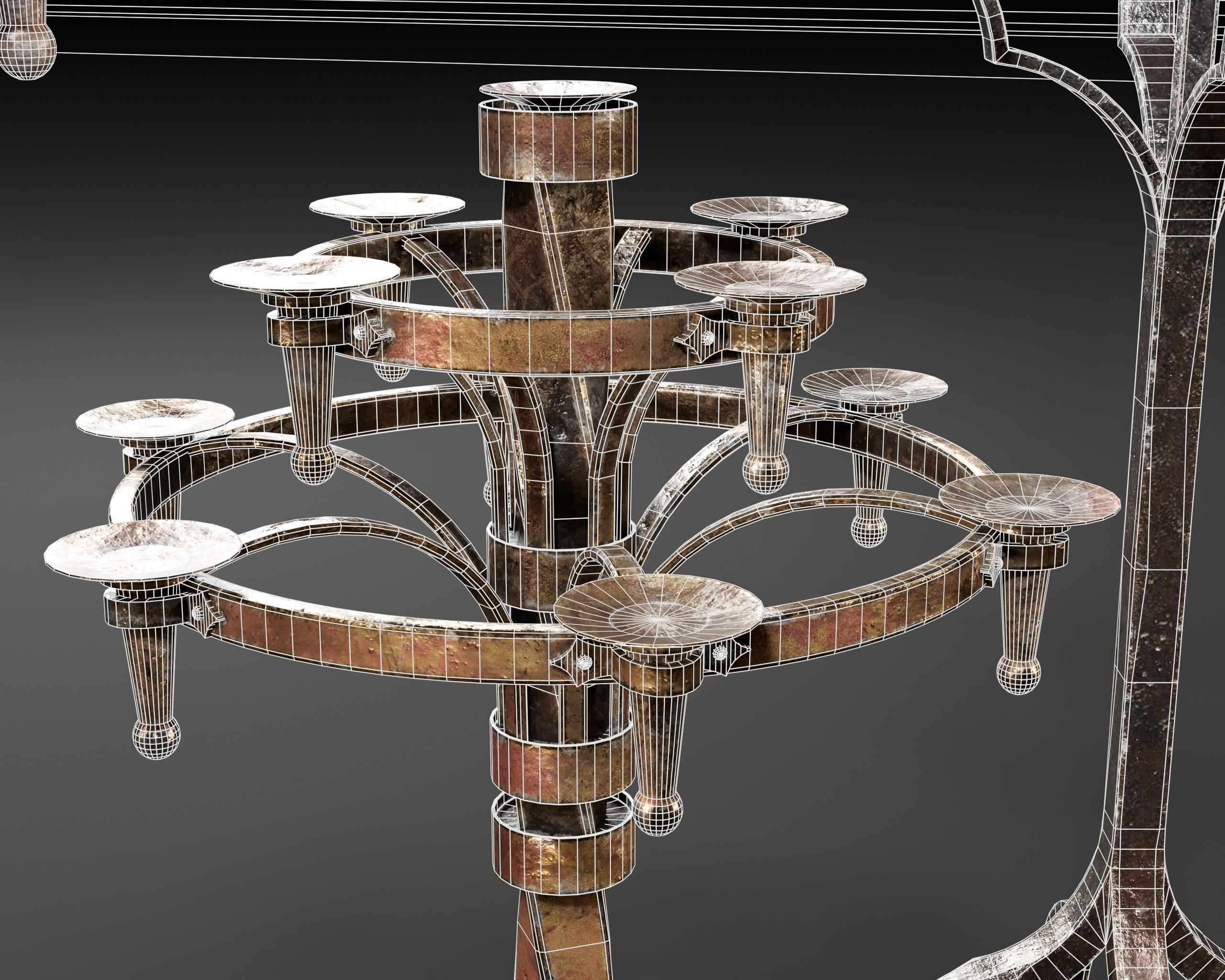 Gothic Candelabra Set  Low-poly 3D model_17