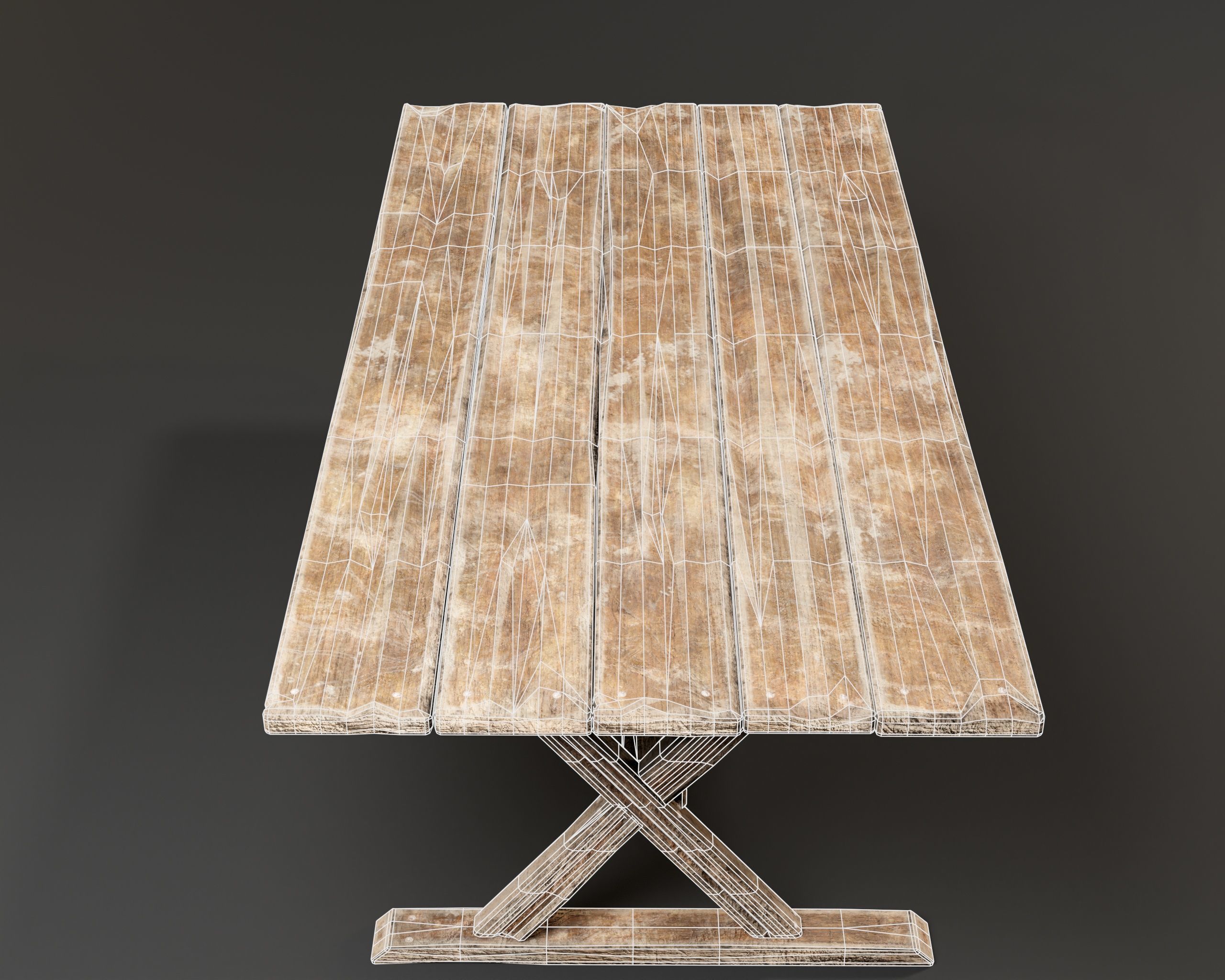Medieval Dining Table Low-poly 3D model_9