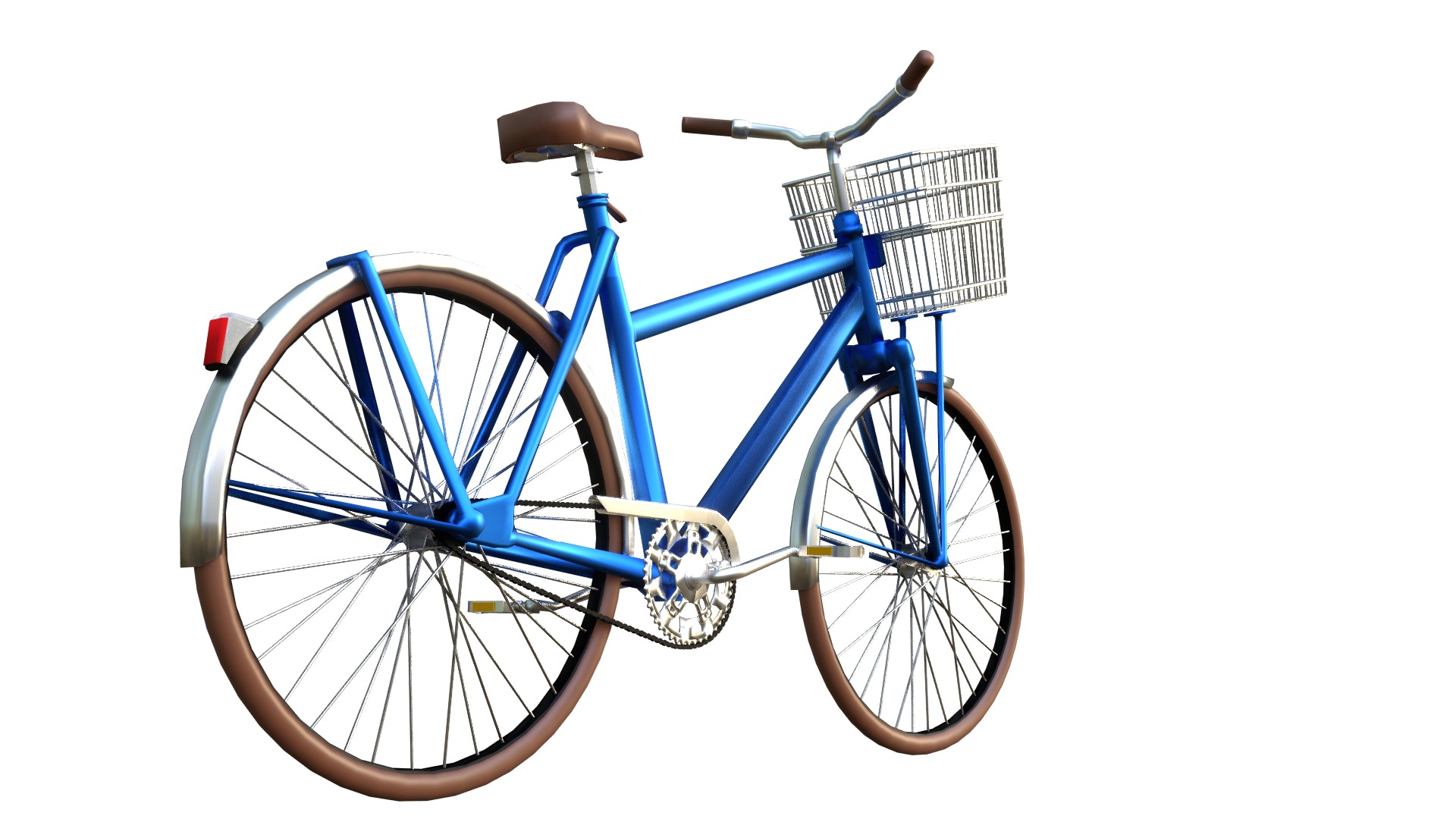 Lowpoly Bicycle with Basket Low-poly 3D model_5