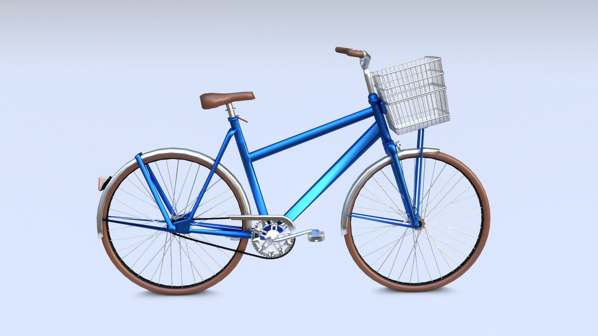 Lowpoly Bicycle with Basket Low-poly 3D model_6