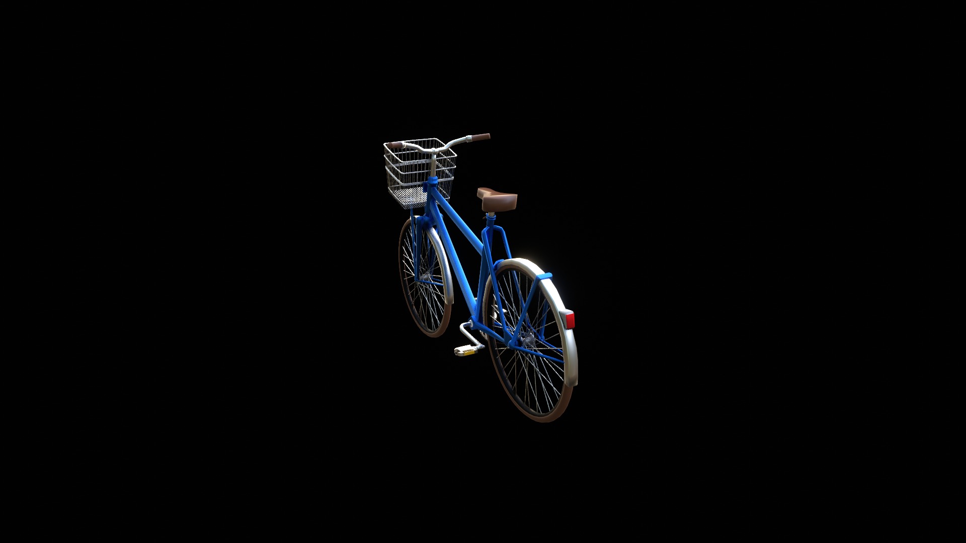 Lowpoly Bicycle with Basket Low-poly 3D model_11