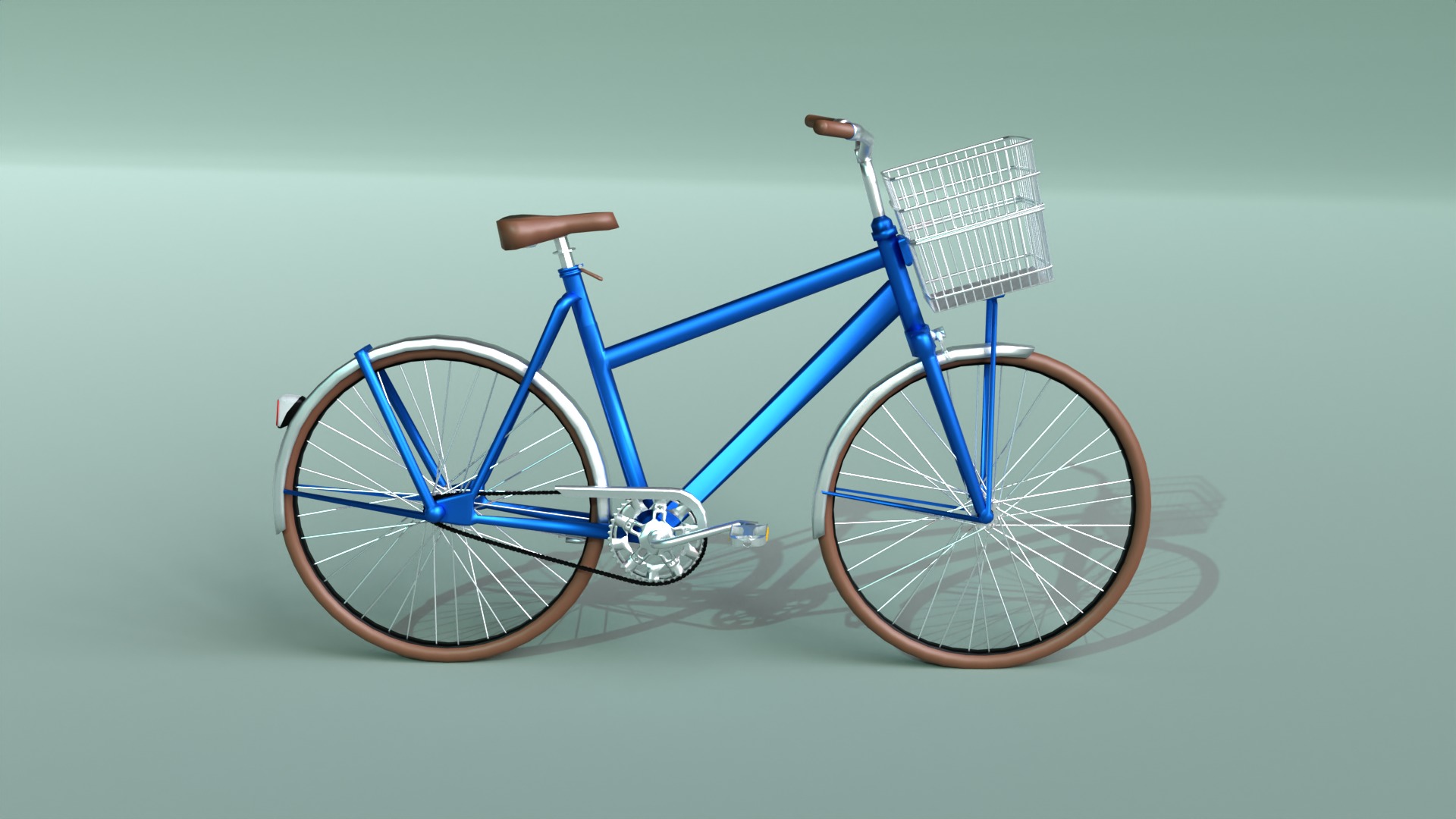 Lowpoly Bicycle with Basket Low-poly 3D model_10