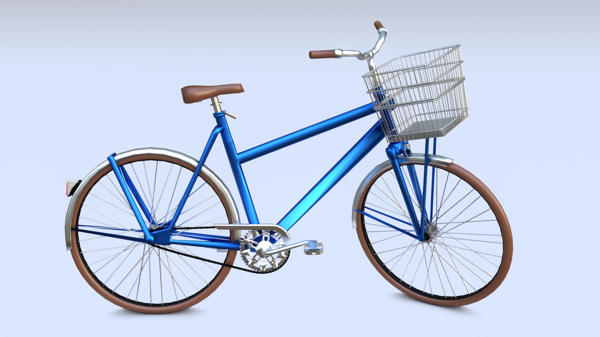 Lowpoly Bicycle with Basket Low-poly 3D model_7